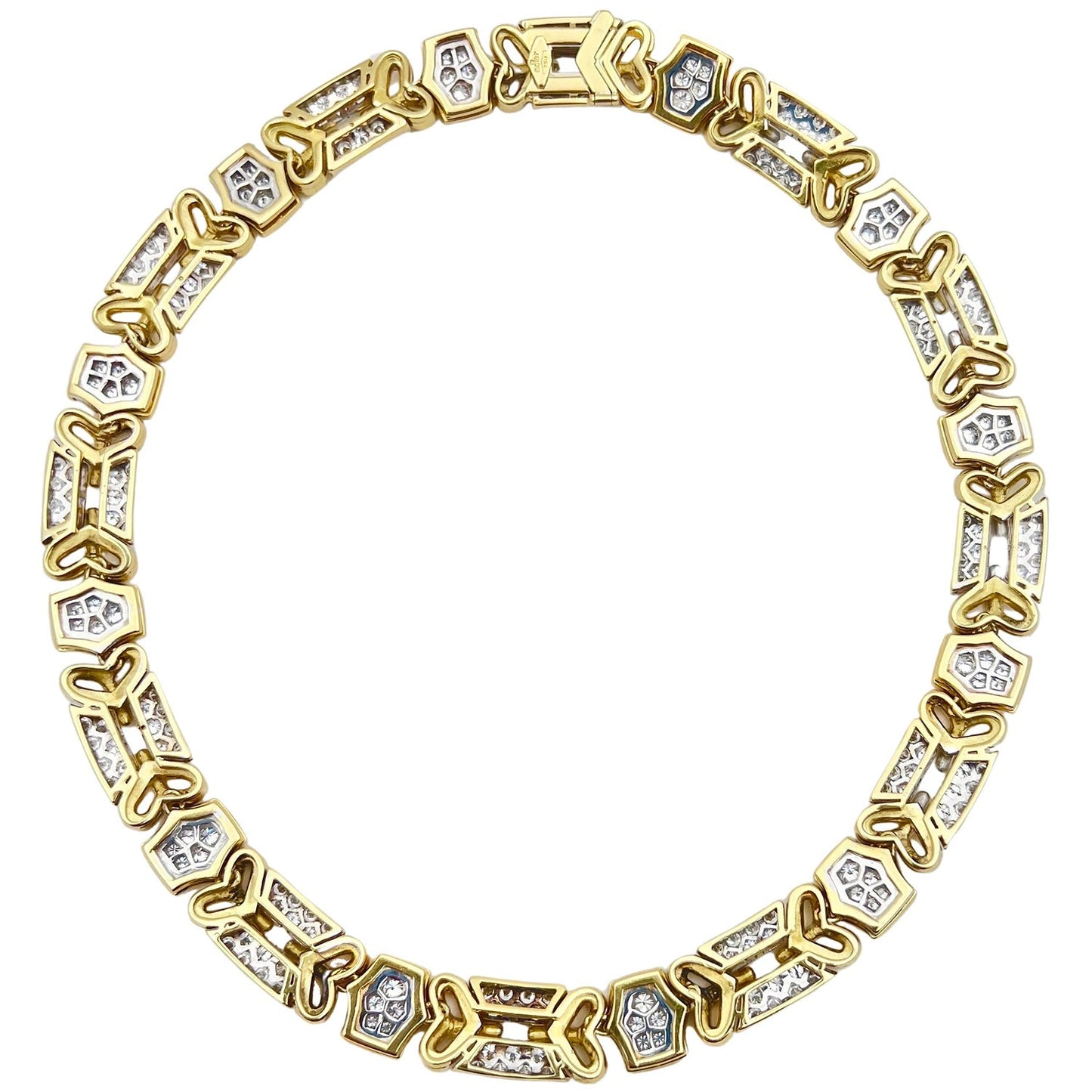 Adler - 18k Gold Pavé Diamond Link Collar Necklace