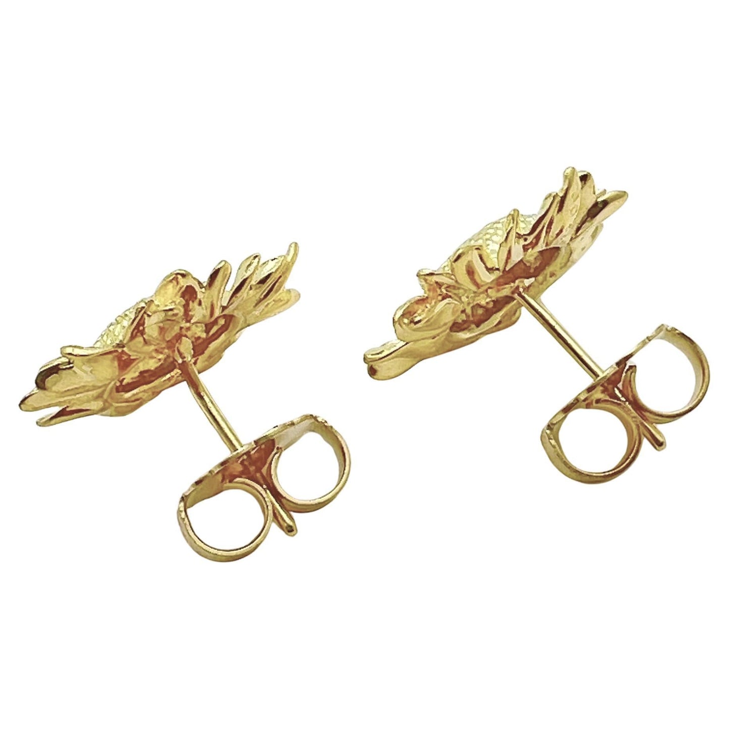 Asprey - 18k Yellow Gold Sunflower Stud Earrings