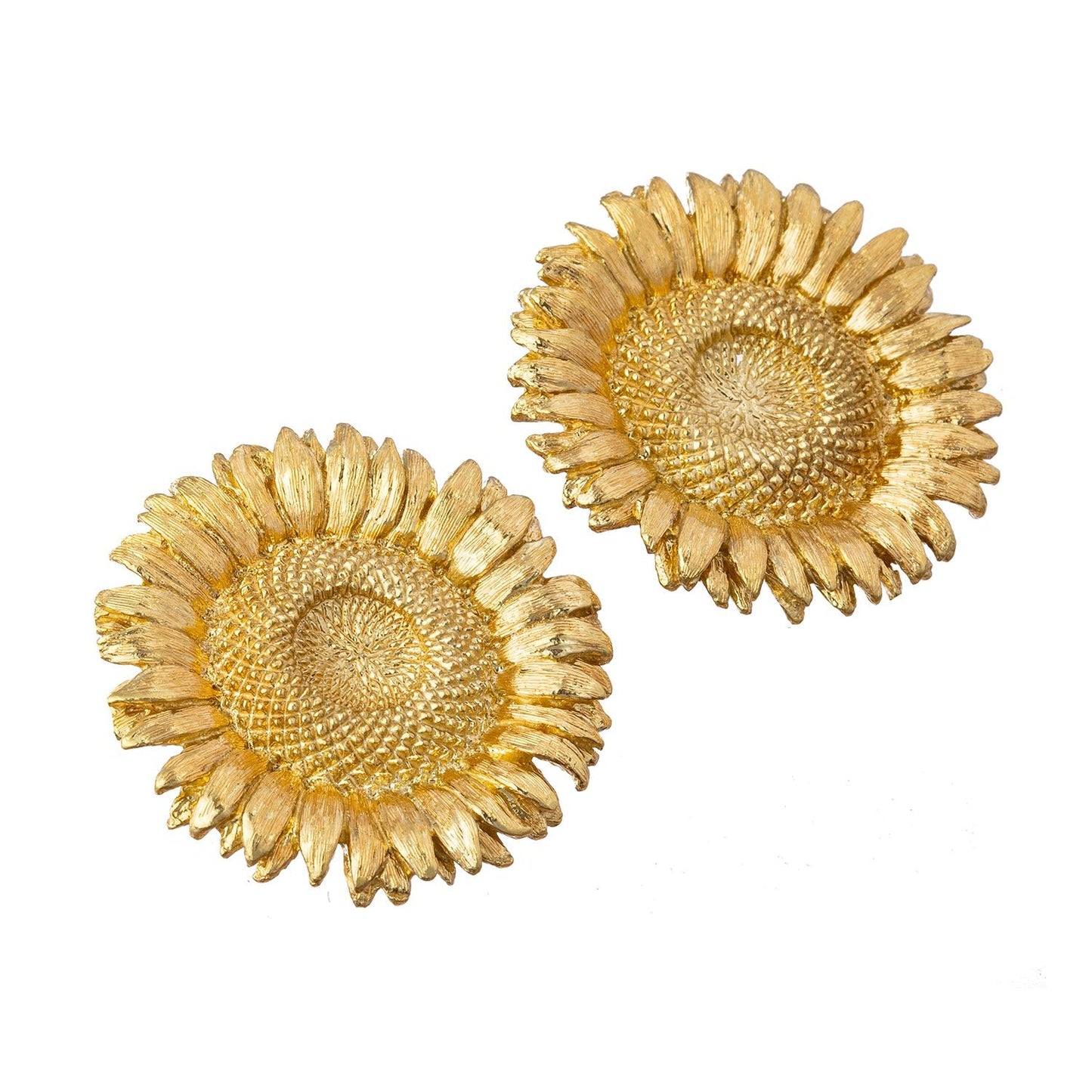 Bielka - 18k Yellow Gold Large Sunflower Earrings