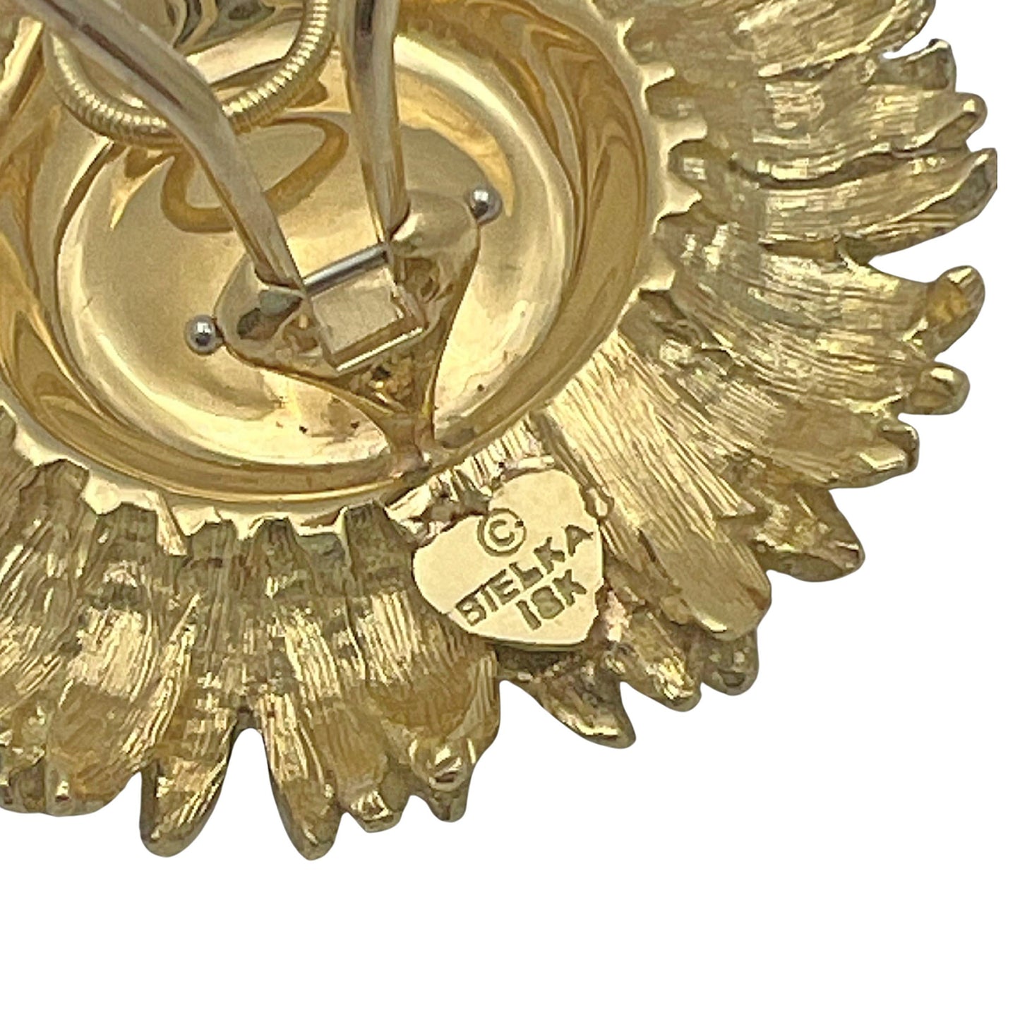 18k Yellow Gold Large Sunflower Earrings