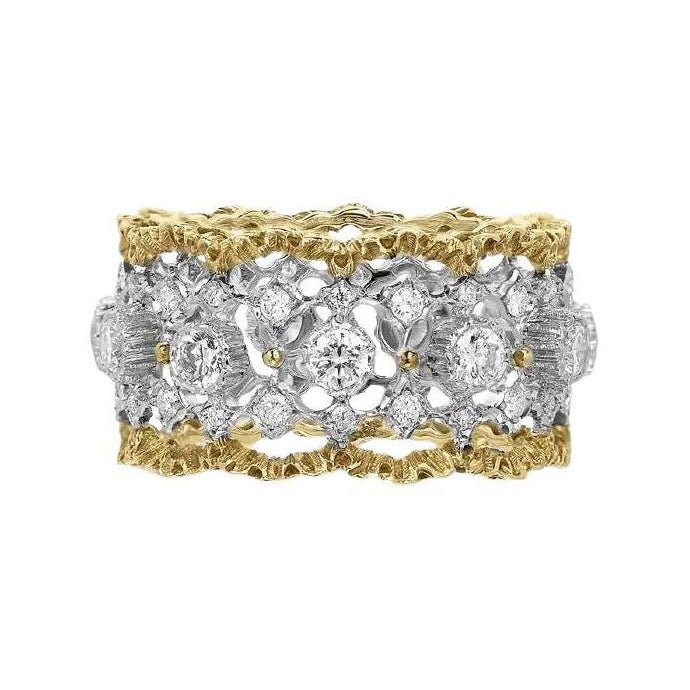 Buccellati - 18k Gold Diamond Rombi Eternelle Band Ring