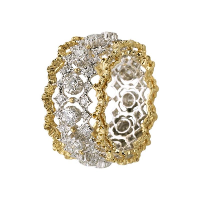 Buccellati - 18k Gold Diamond Rombi Eternelle Band Ring
