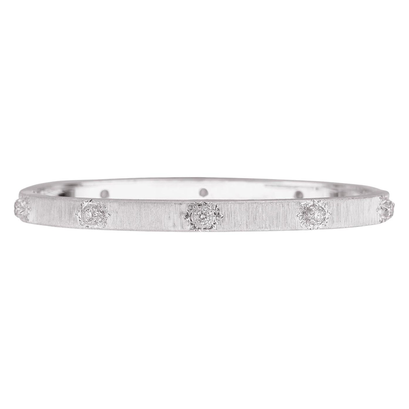 Buccellati - 18k White Gold Diamond Macri Bangle