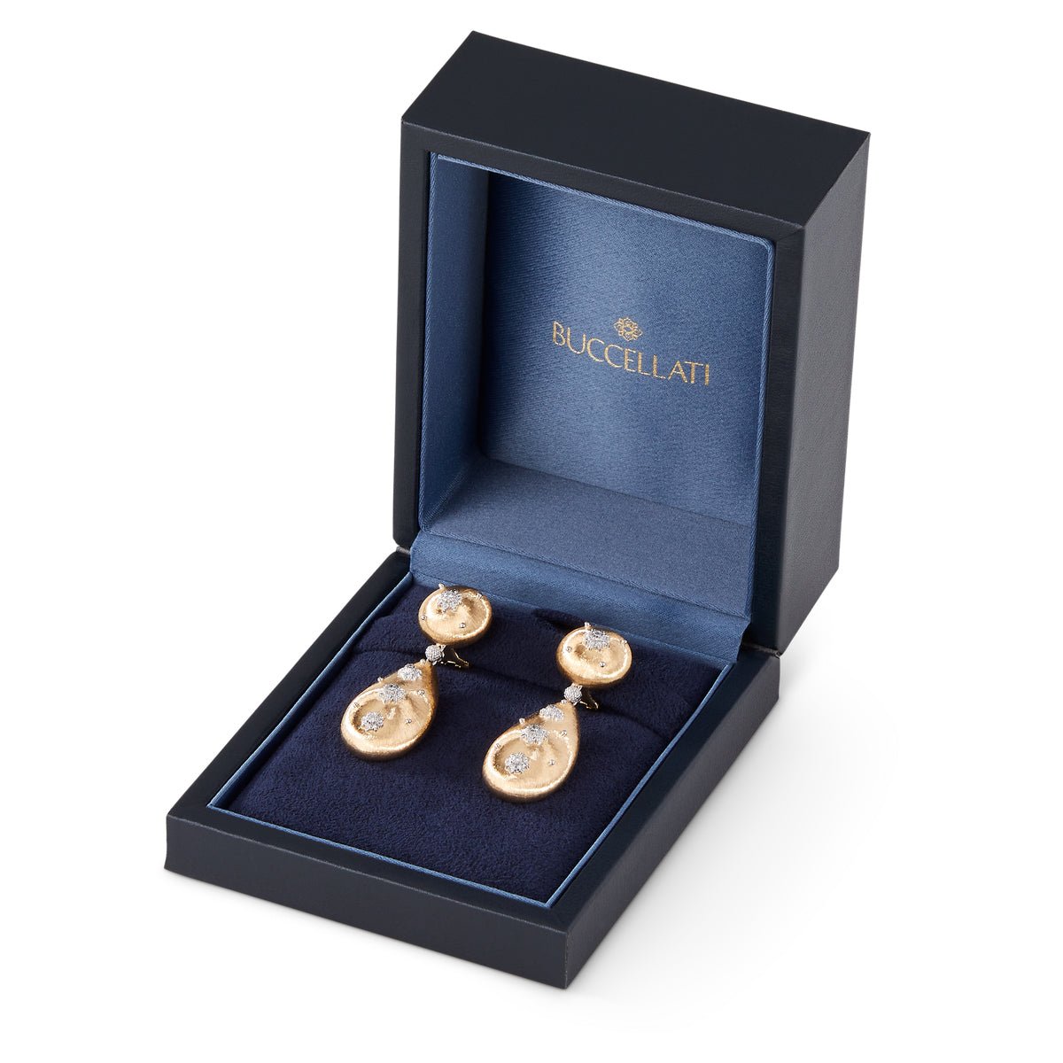 Buccellati - 18k Yellow Gold Diamond Macri Pendant Earrings