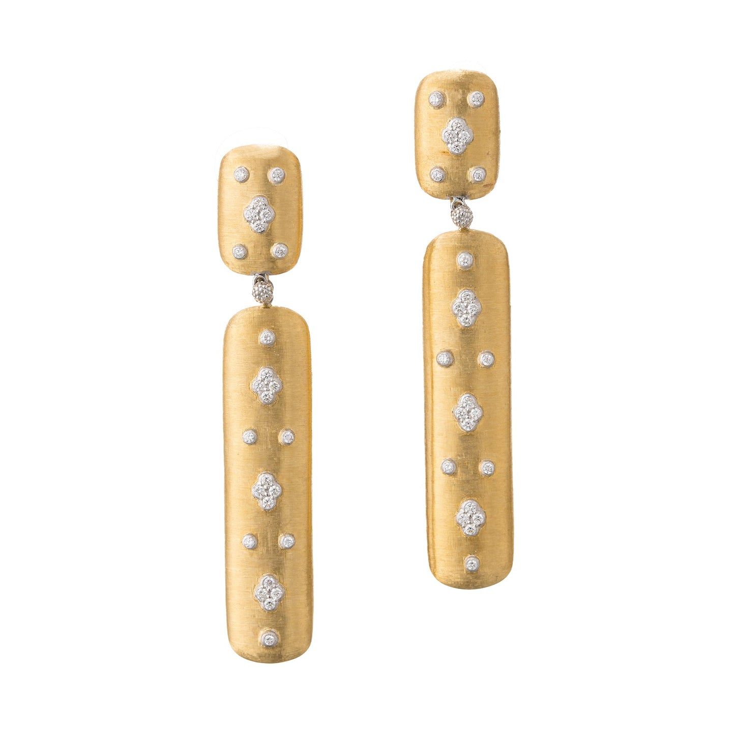 Buccellati - 18k Yellow Gold Diamond Macri Pendant Earrings