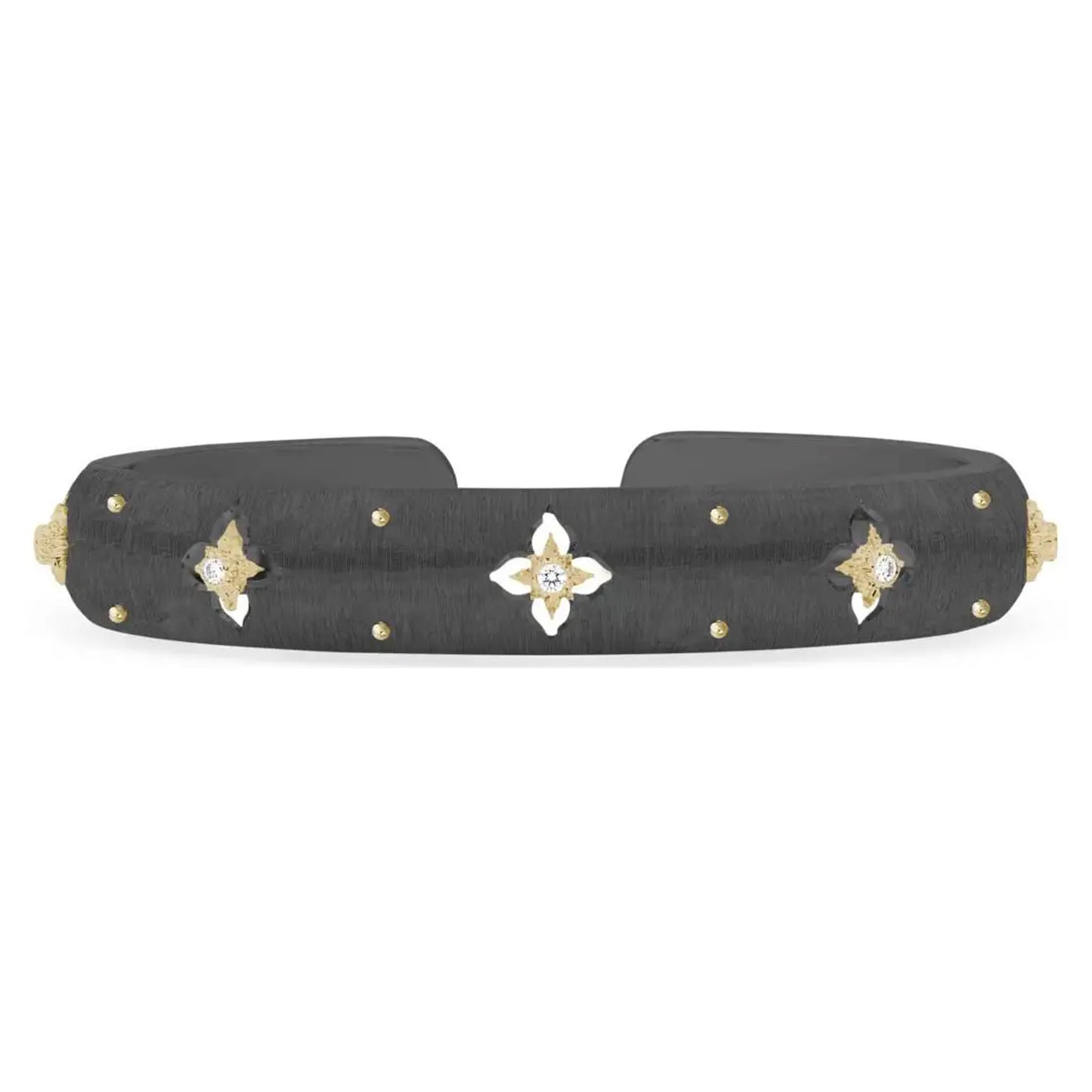 Buccellati 18k Black Gold Macri Giglio Diamond Cuff Bracelet