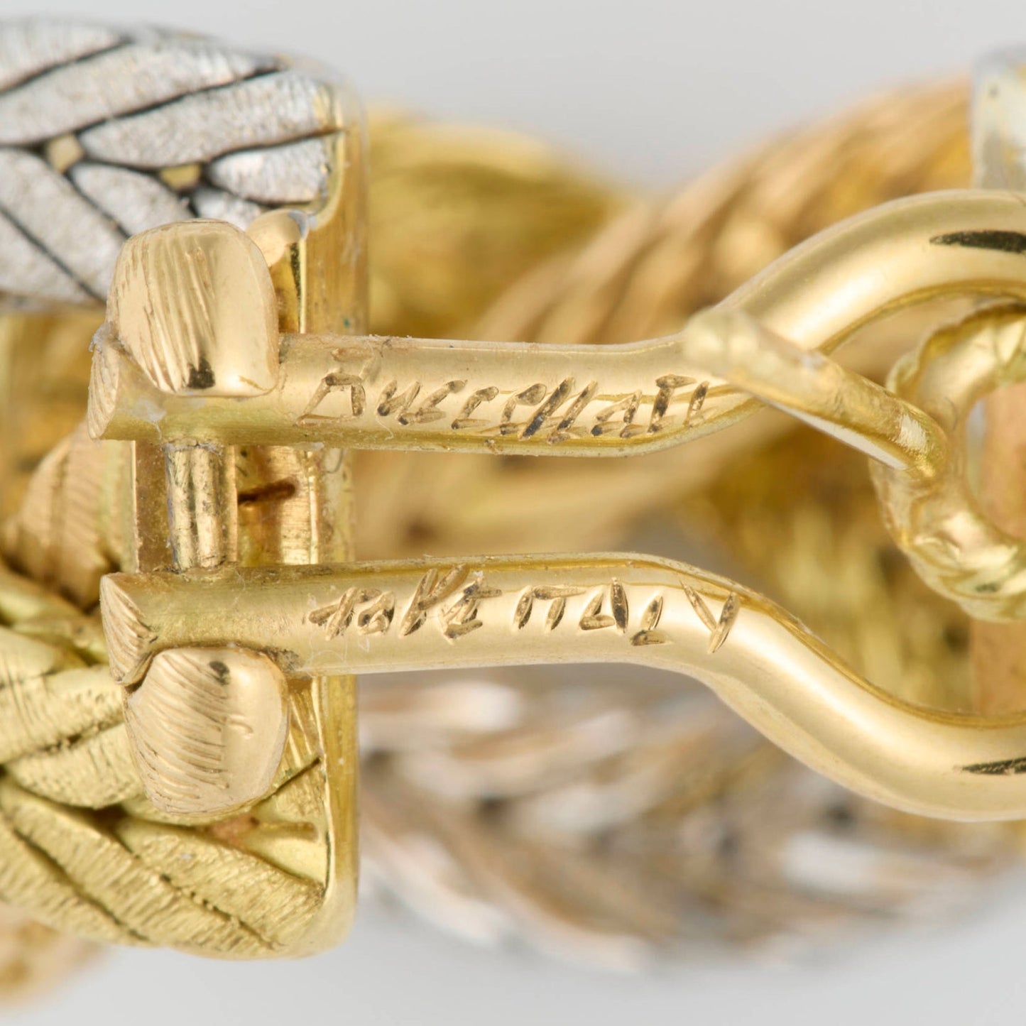 Buccellati - Estate 18k Tricolored Gold Woven Wheat Earrings
