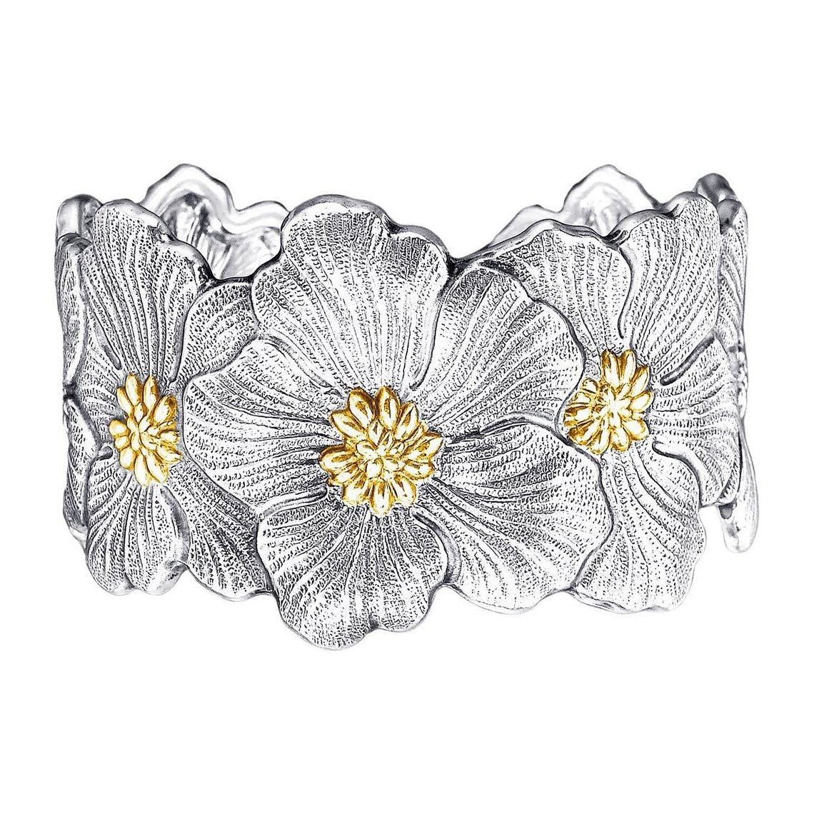 Buccellati - Silver Vermeil Gardenia Flower Cuff Bracelet