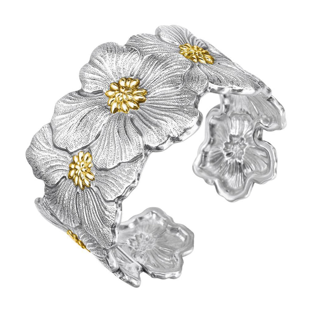 Buccellati - Silver Vermeil Gardenia Flower Cuff Bracelet