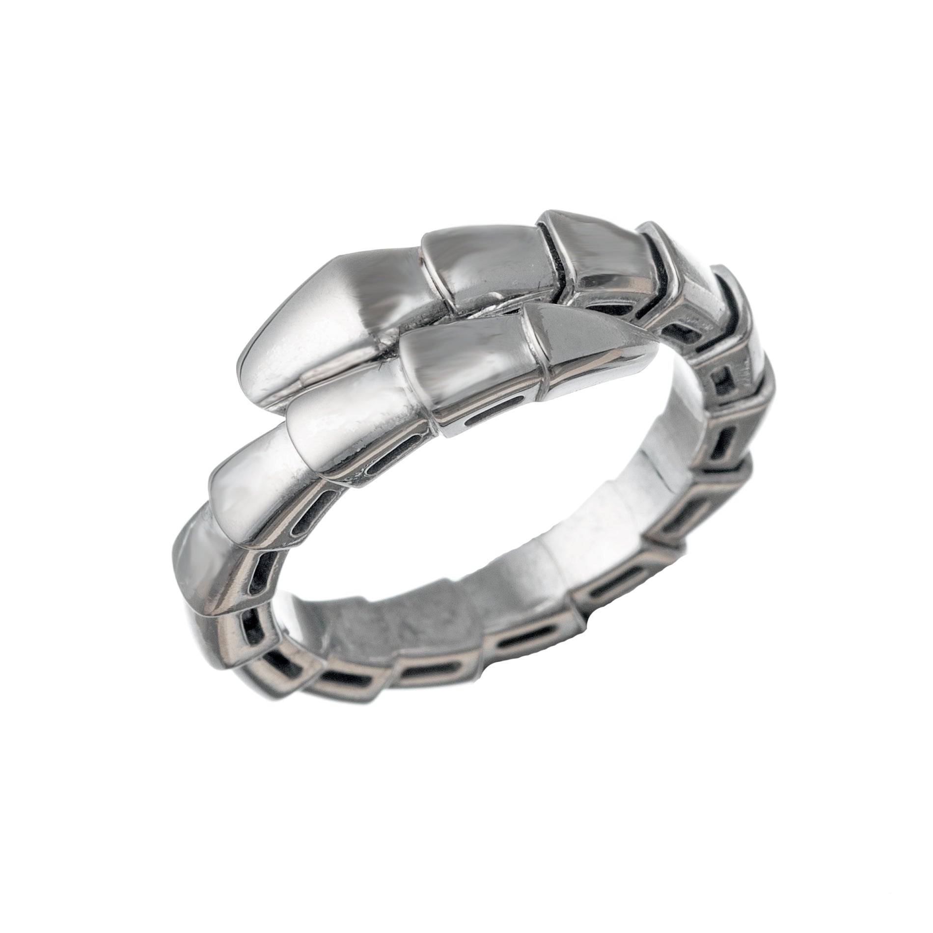 Bvlgari - 18k White Gold Serpenti Viper Ring