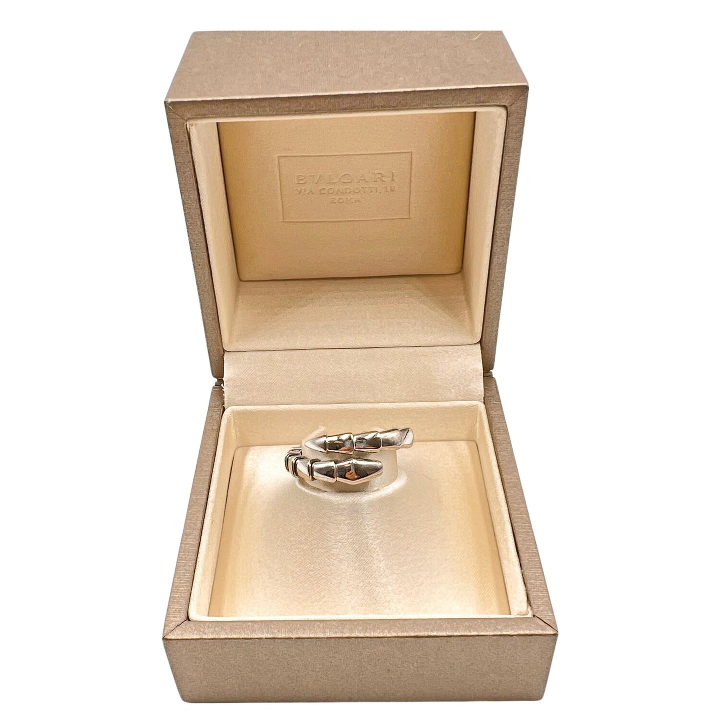 Bvlgari - 18k White Gold Serpenti Viper Ring