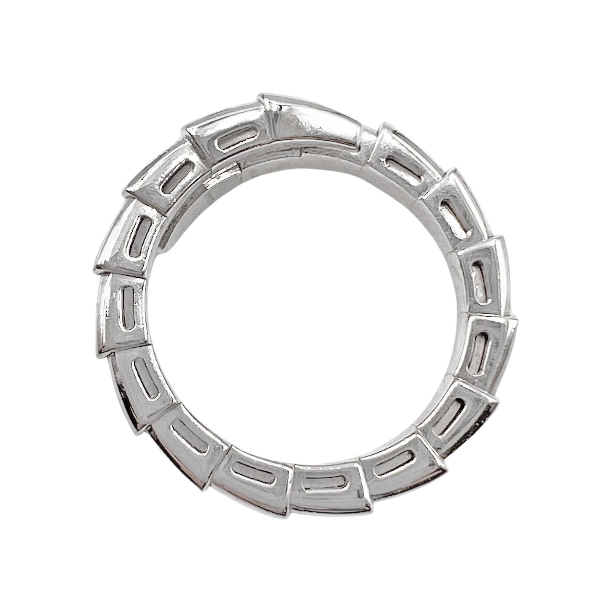 Bvlgari - 18k White Gold Serpenti Viper Ring