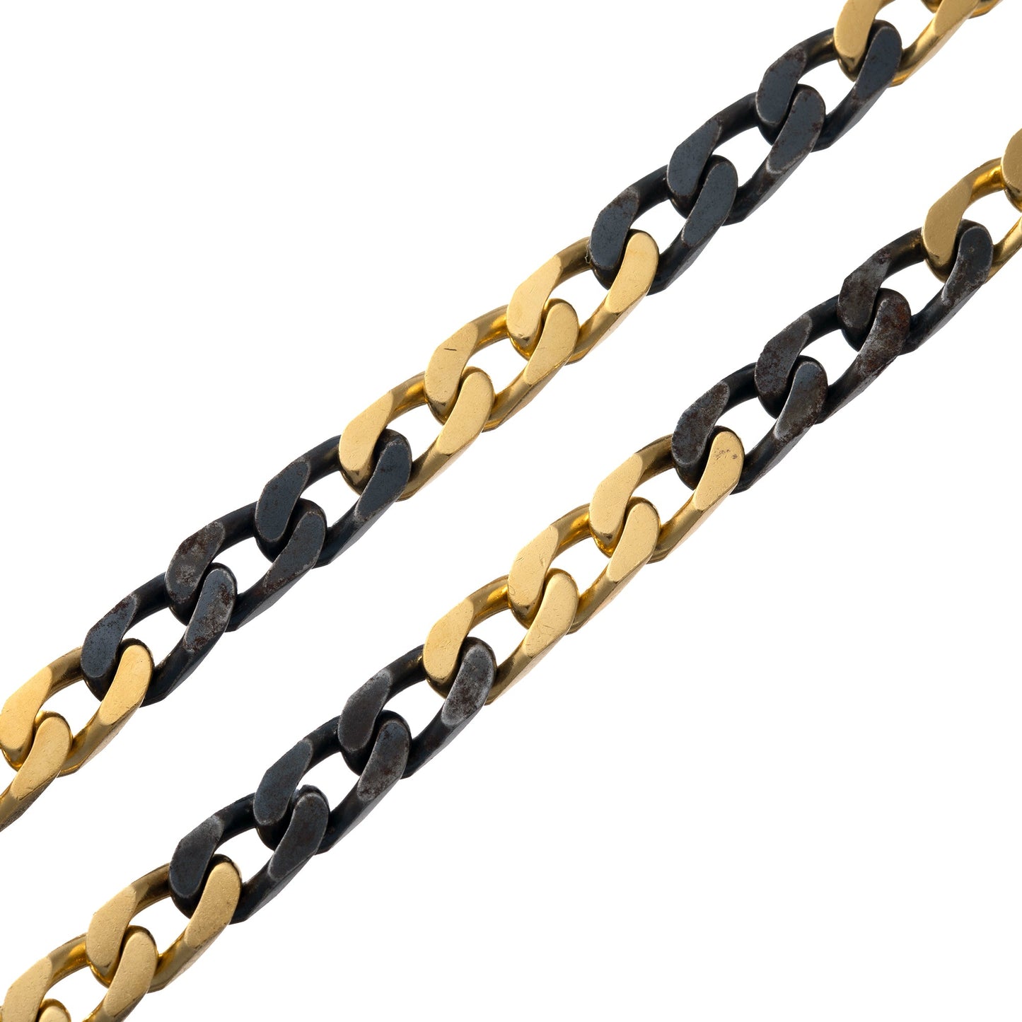Bvlgari - 1980s 18k Yellow Gold Blackened Steel Long Chain Necklace