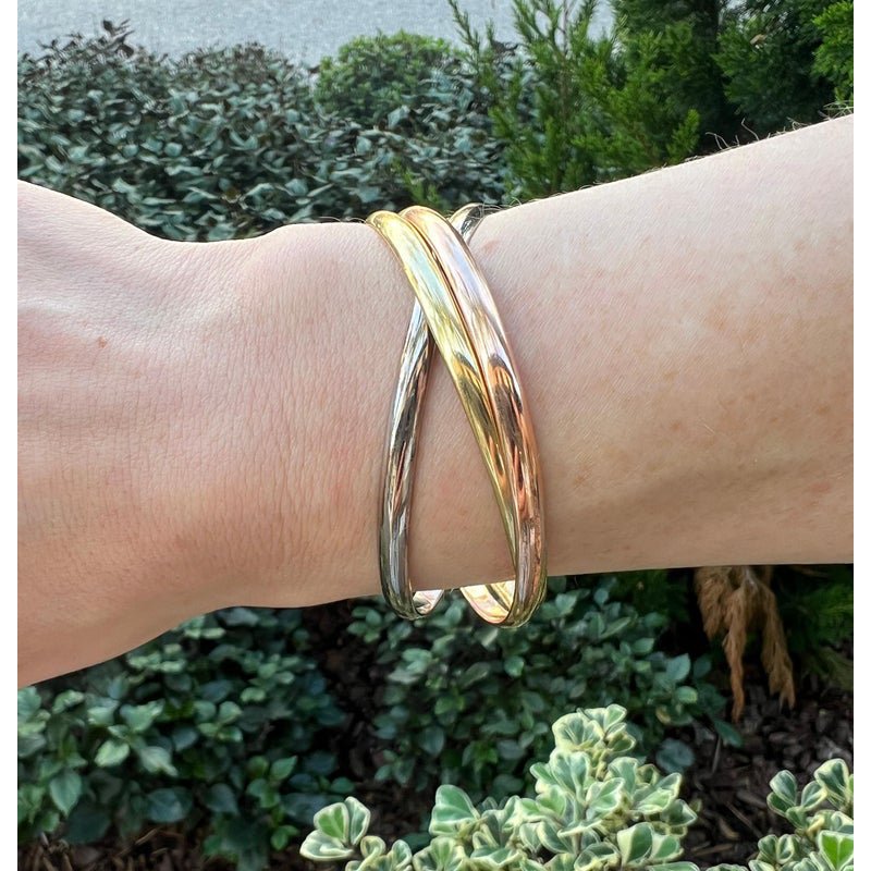 Cartier - 18k Tricolored Gold Trinity Bangle Bracelet