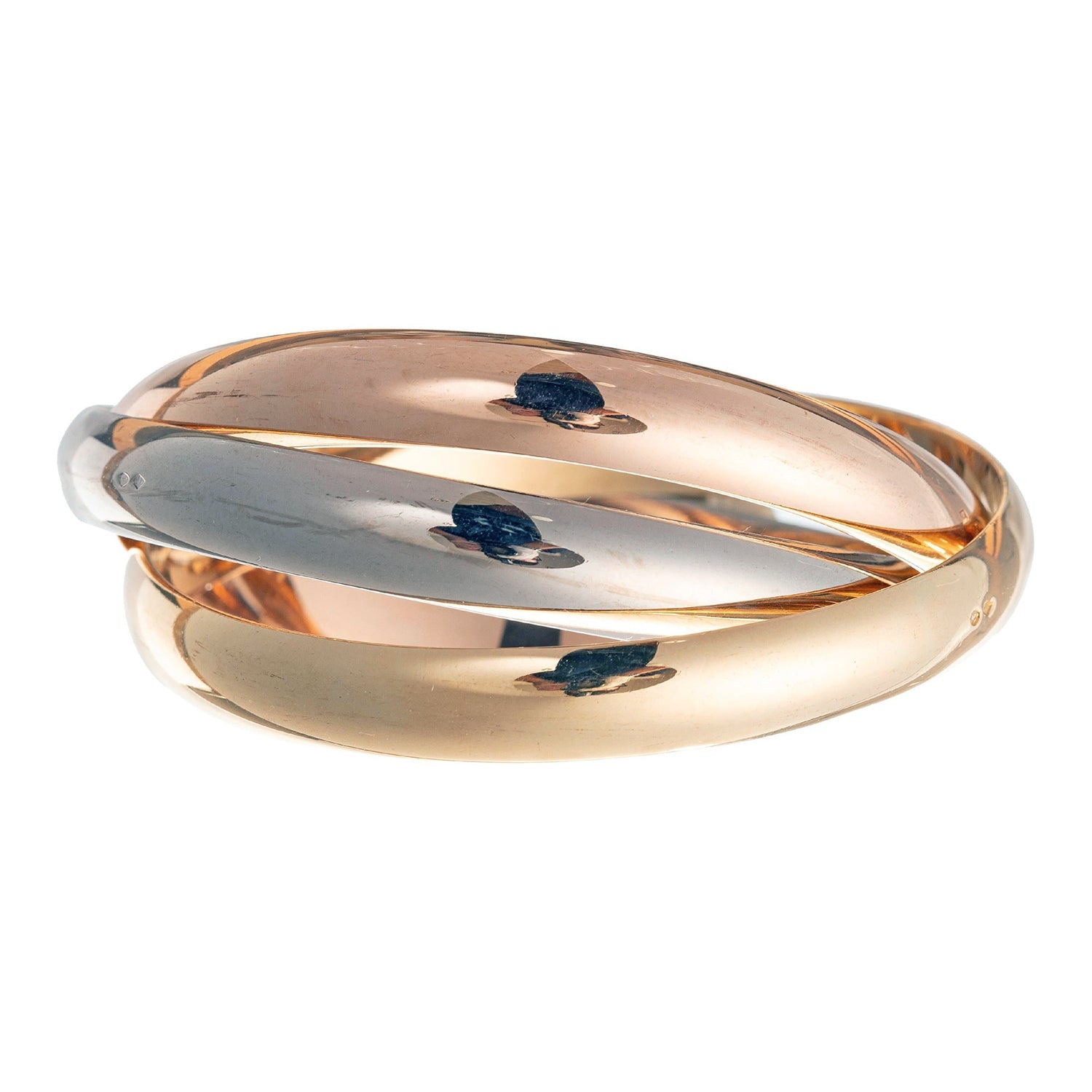 Cartier - 18k Tricolored Gold Trinity Extra - Large Bangle Bracelet