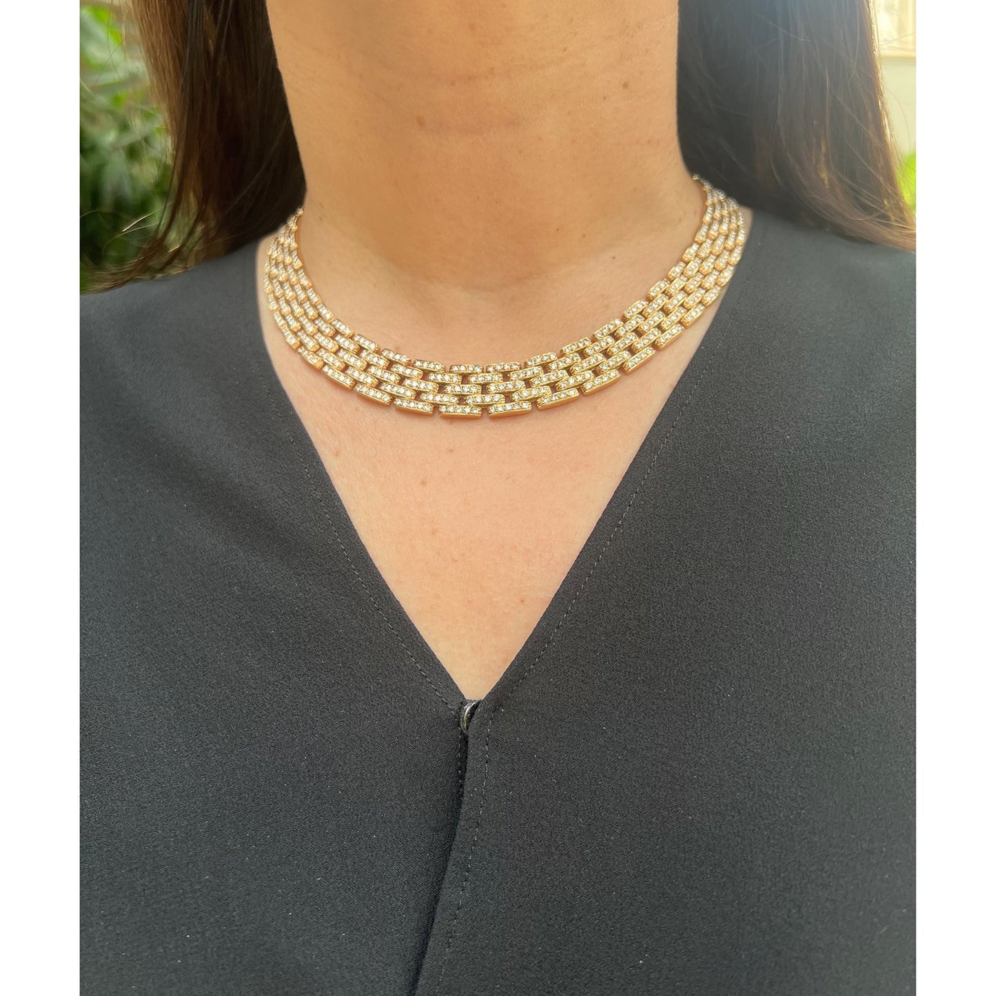 Cartier - 18k Yellow Gold Diamond Maillon Panthère Necklace