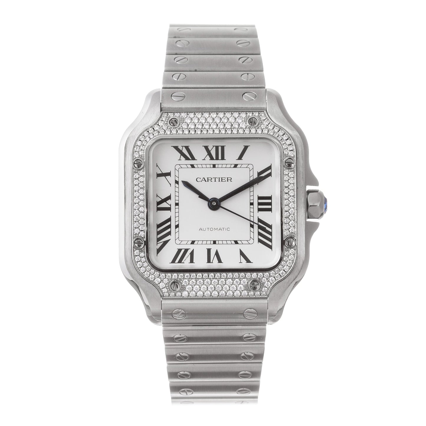 Cartier - Santos Medium Steel Diamonds (W45A0005)