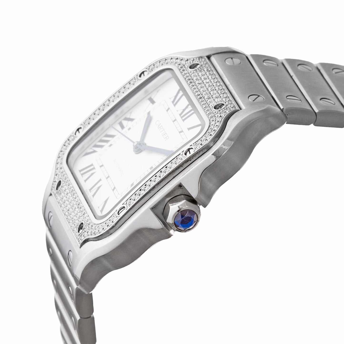 Cartier - Santos Medium Steel Diamonds (W45A0005)