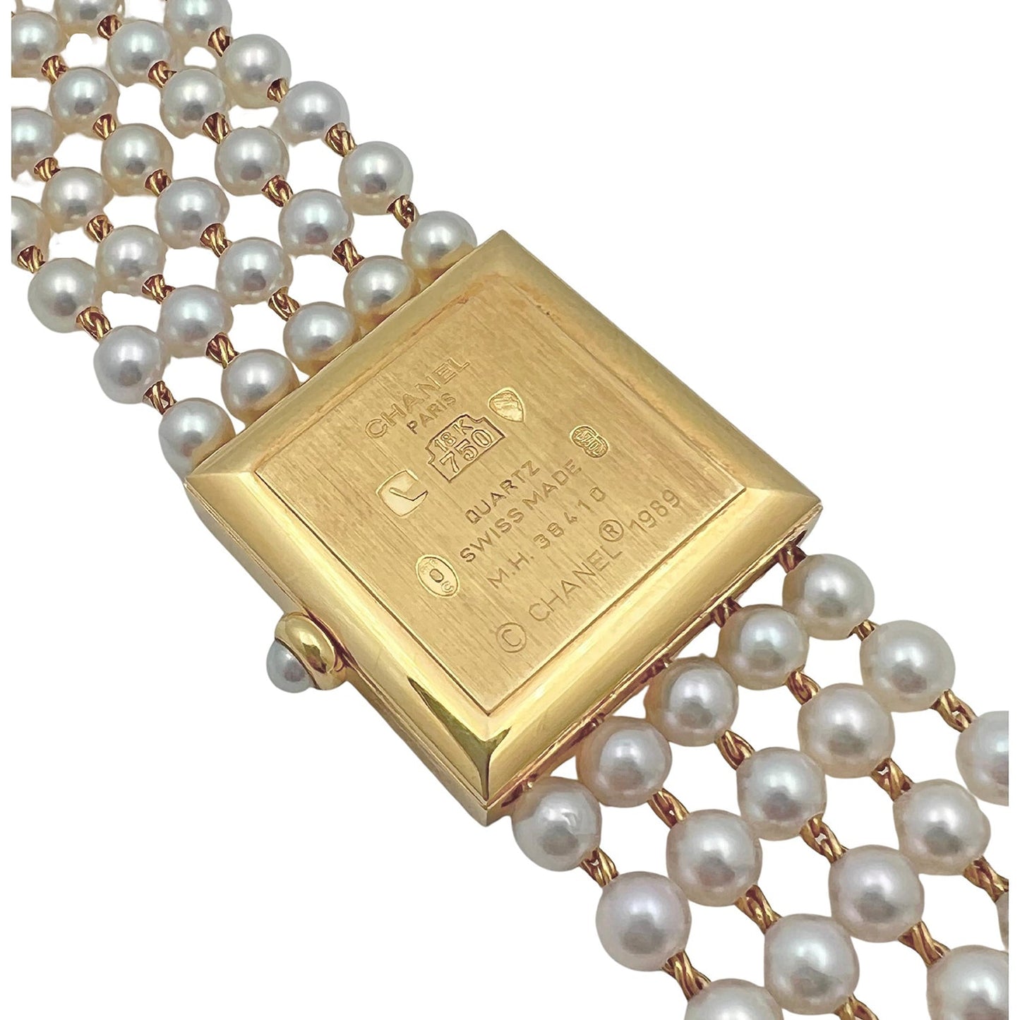 Chanel - 18k Yellow Gold Pearl Mademoiselle Bracelet Watch