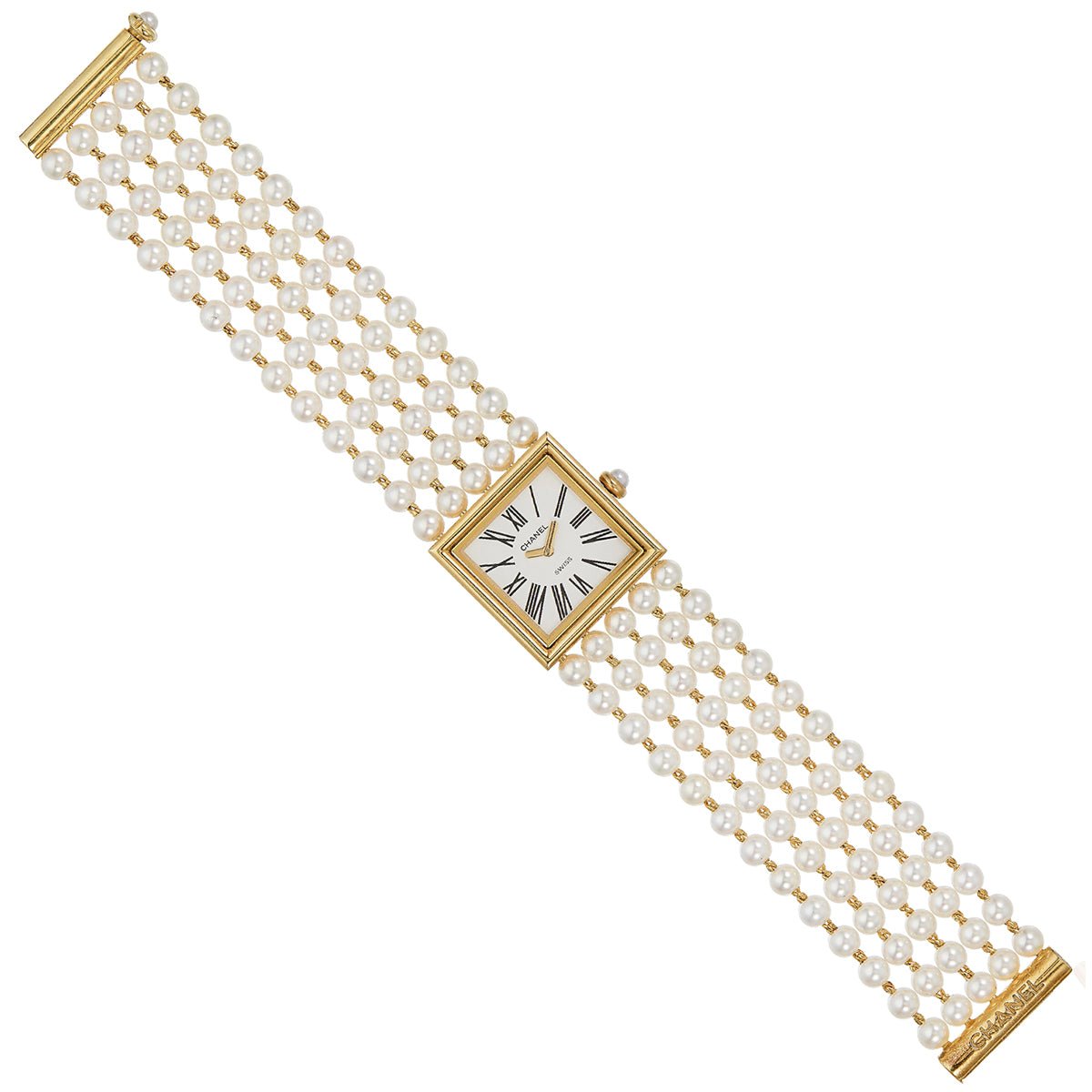 Chanel - 18k Yellow Gold Pearl Mademoiselle Bracelet Watch