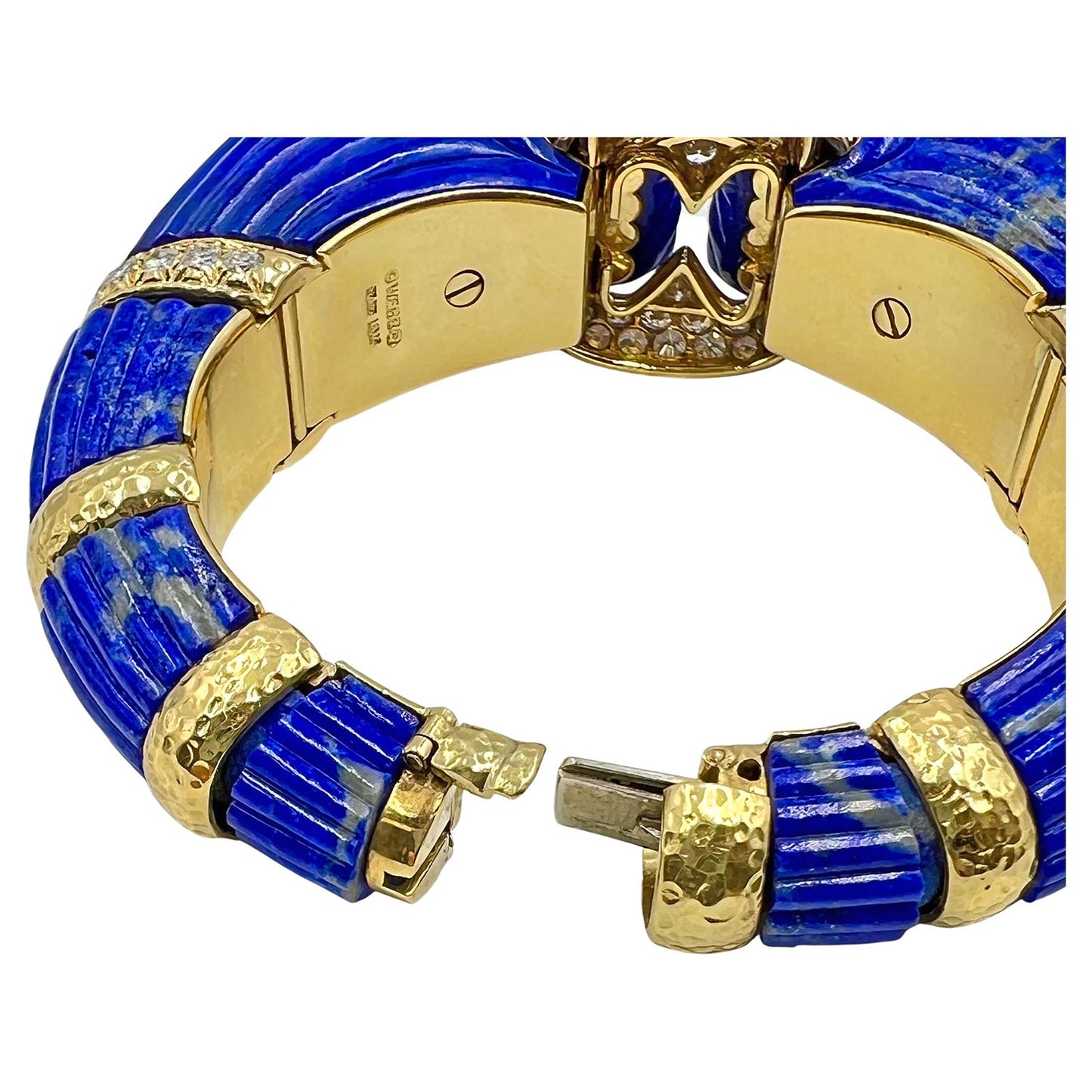David Webb - Lapis Emerald Diamond Chimera Bracelet
