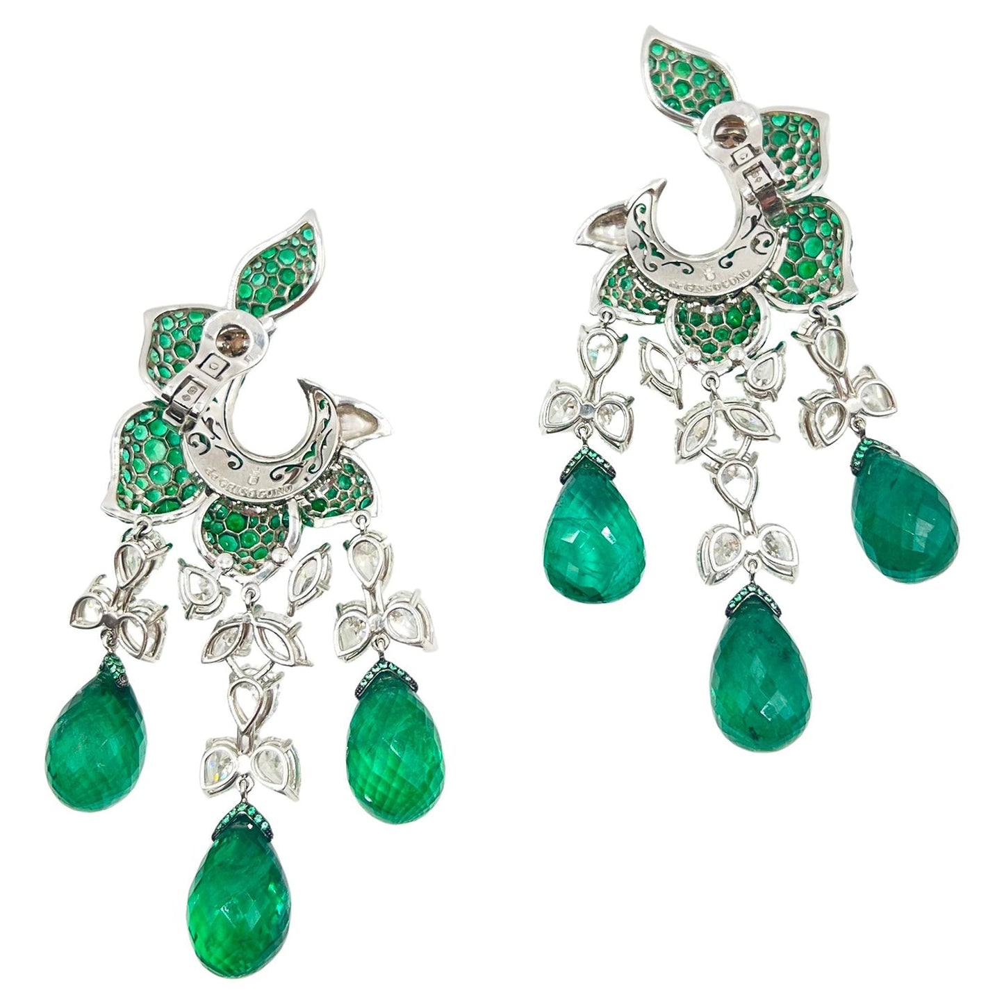 De Grisogono - Emerald Diamond Chandelier Earrings