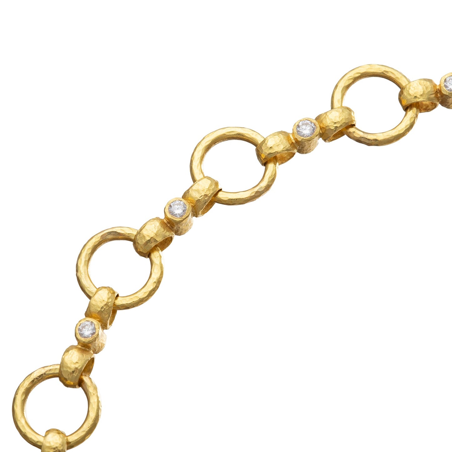 Elizabeth Locke - 19k Yellow Gold Diamond Celtic Link Necklace