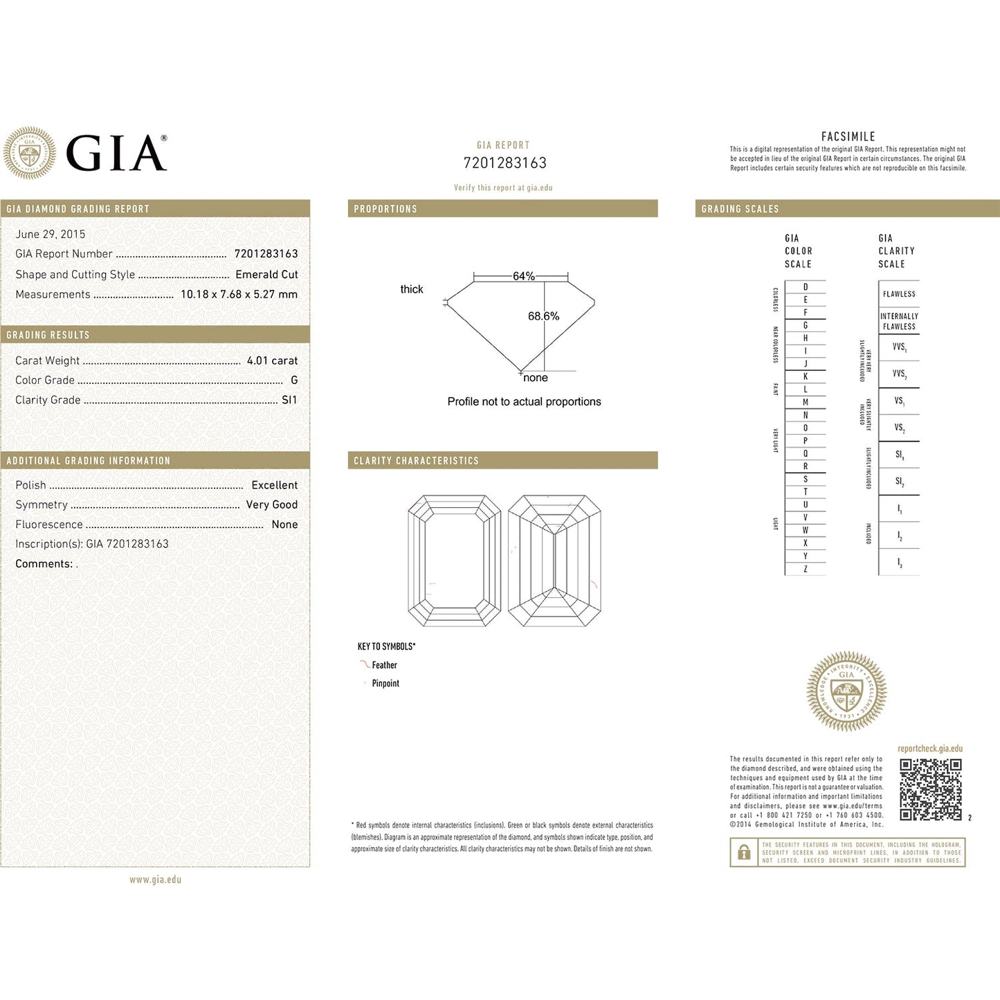 Estate Collection - 4.01ct Emerald - Cut Diamond Engagement Ring