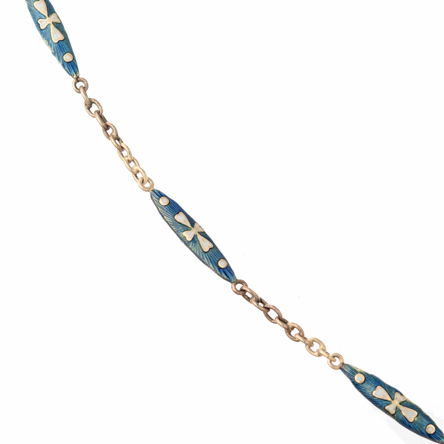 Estate Collection - Antique Gold Blue Enamel Pendant Watch on Chain