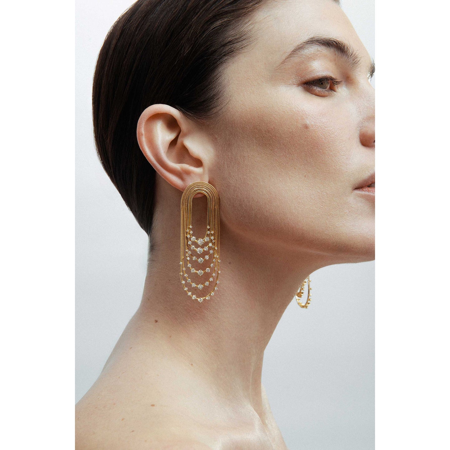 Fernando Jorge - 18k Yellow Gold Diamond Parallel Multi - Chain Earrings