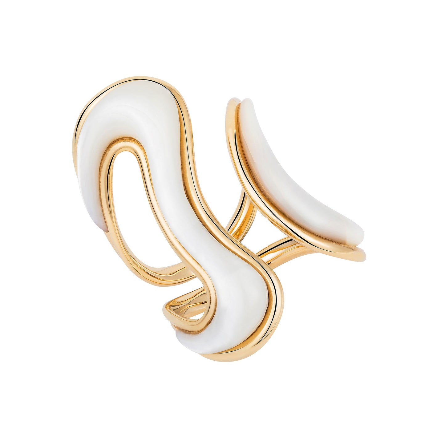 Fernando Jorge - 18k Yellow Gold Mother - of - Pearl Stream Open Ring