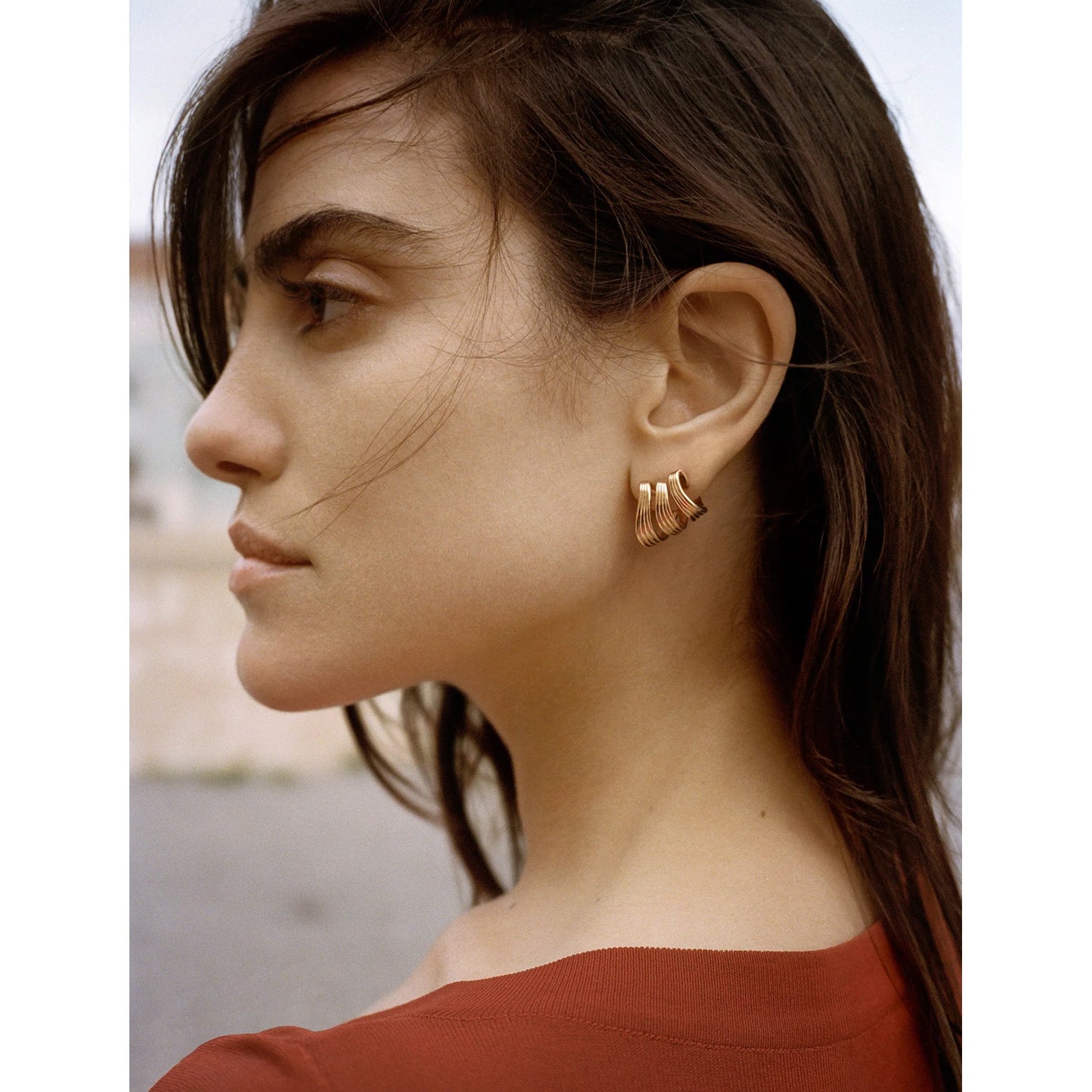 Fernando Jorge - 18k Yellow Gold Stream Lines Triple Hoop Earrings