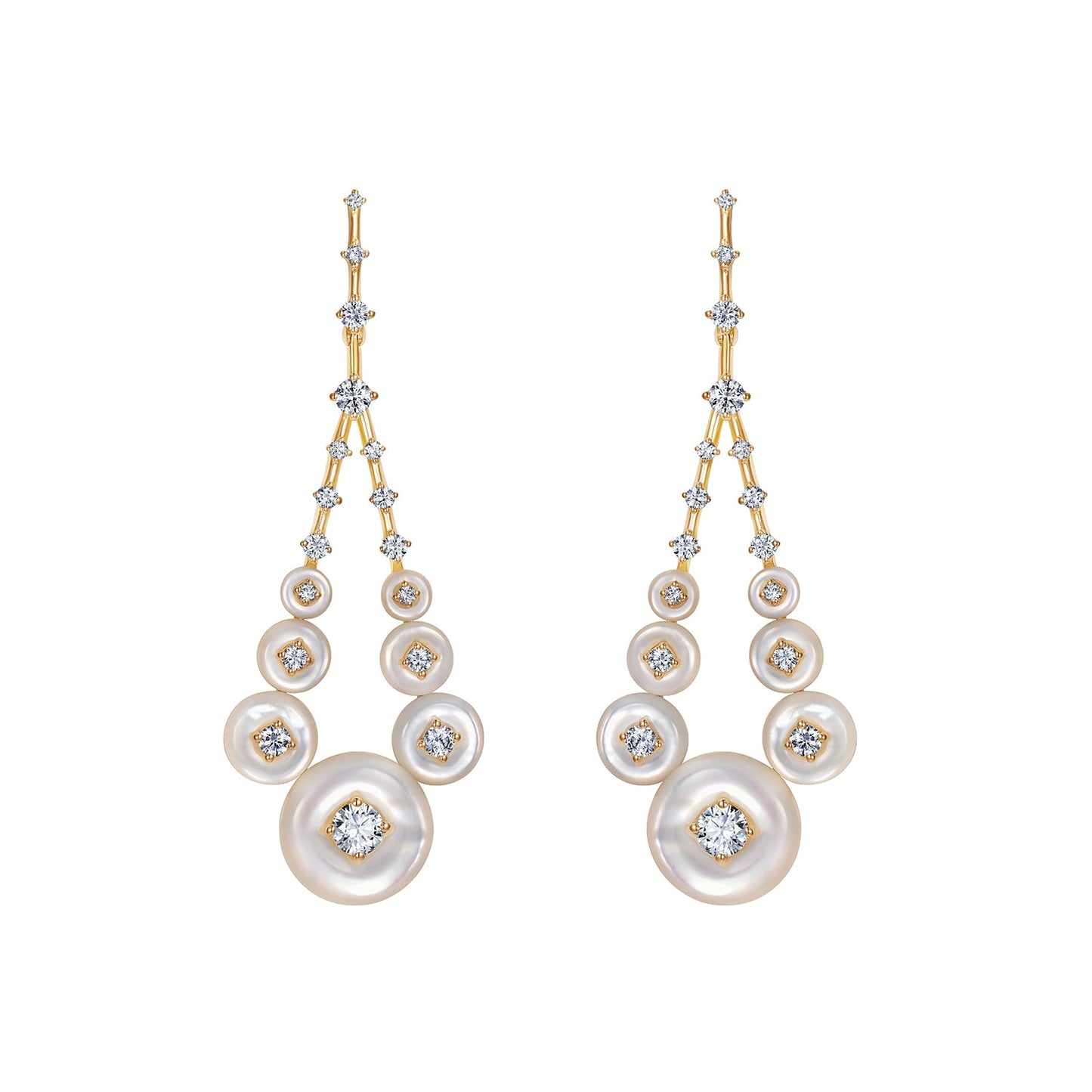 Fernando Jorge - Medium Mother - of - Pearl Diamond Gravity Earrings