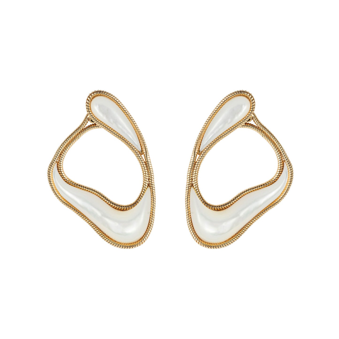 Fernando Jorge - Mother - of - Pearl Small Stream Loop Earrings