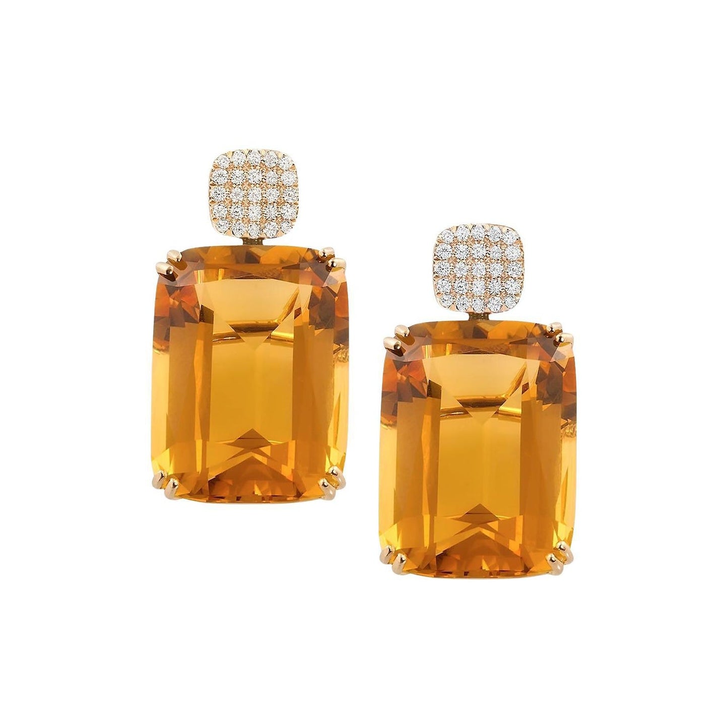 Goshwara - Citrine Diamond Drop Earrings