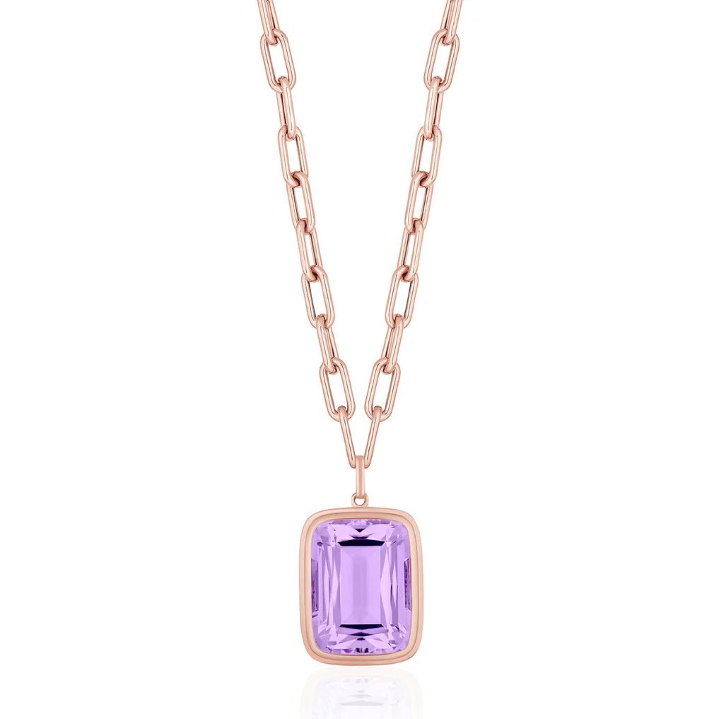 Goshwara - Cushion Amethyst Manhattan Pendant Necklace