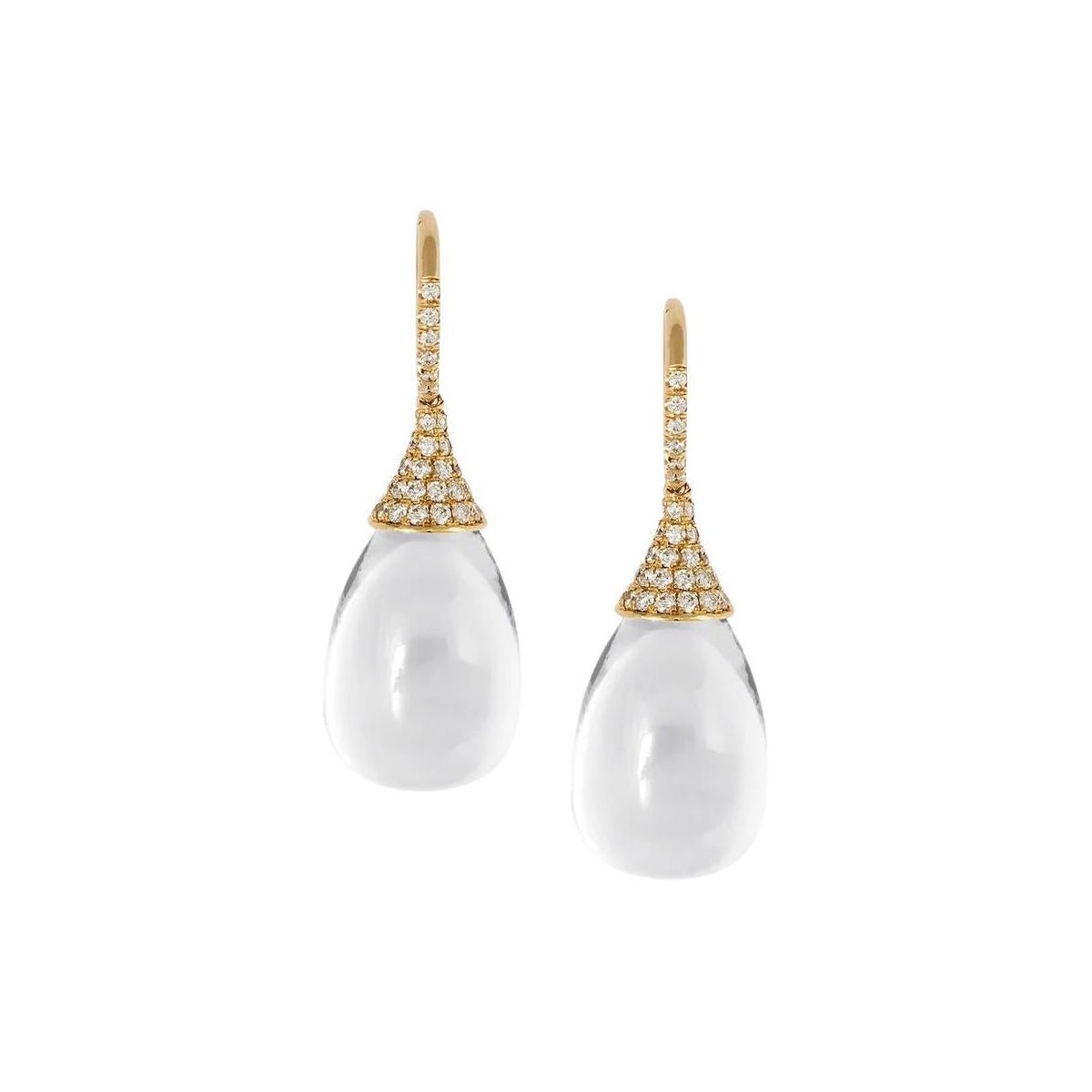 Goshwara - Estate Moon Quartz Diamond Drop Earrings