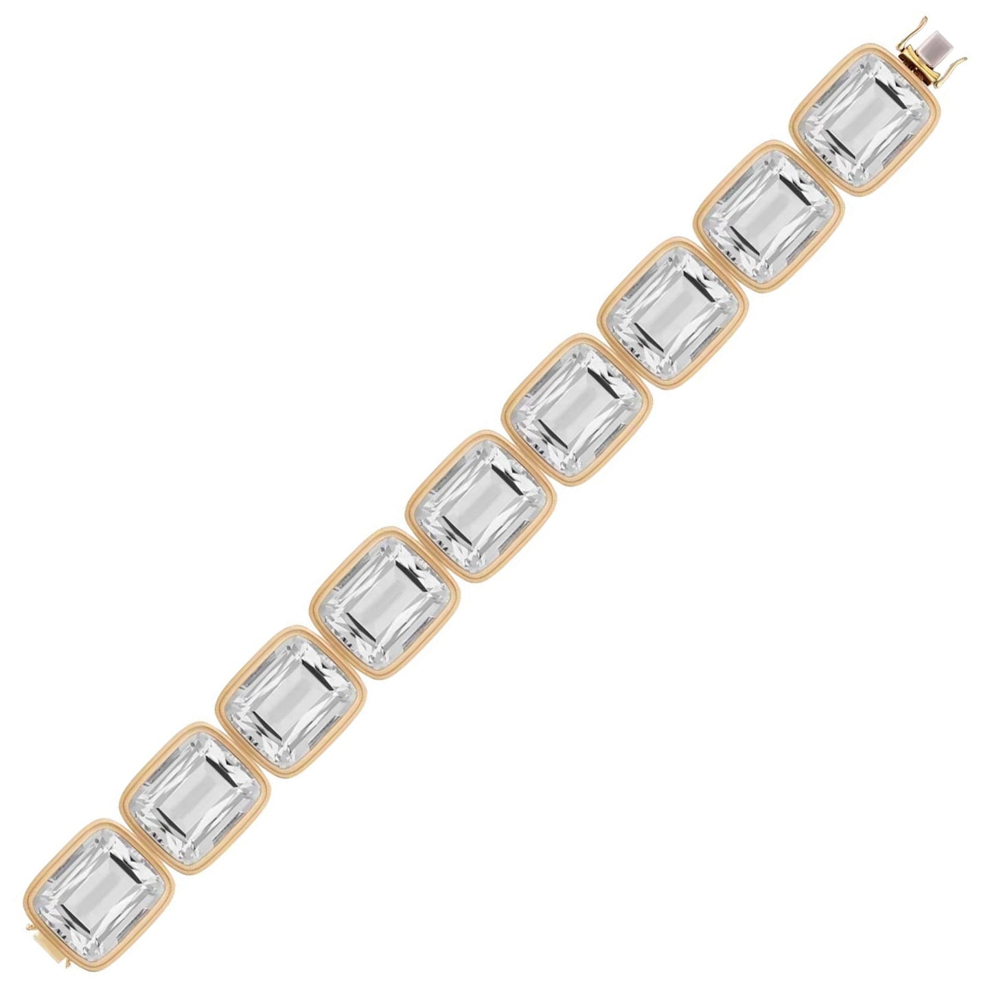 Goshwara - Rock Crystal Cushion Link Bracelet