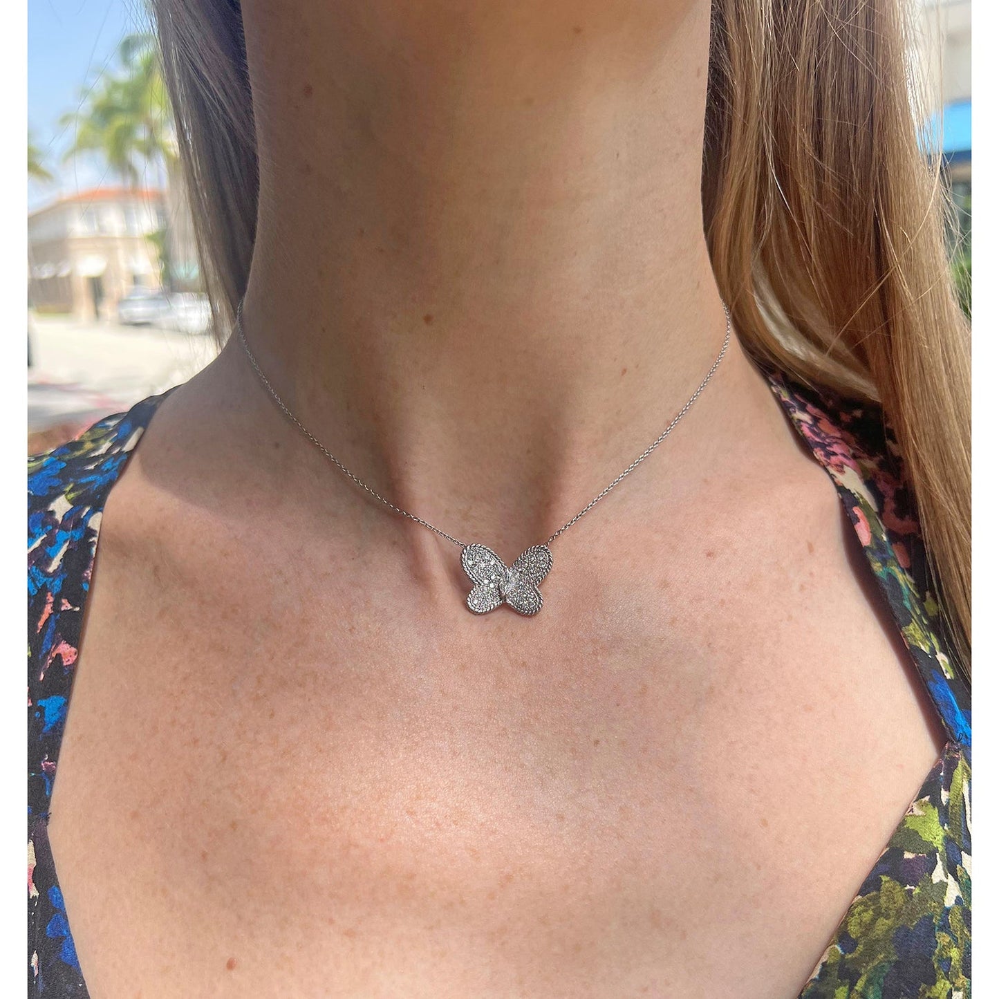 Graff - Pavé Diamond Butterfly Pendant Necklace