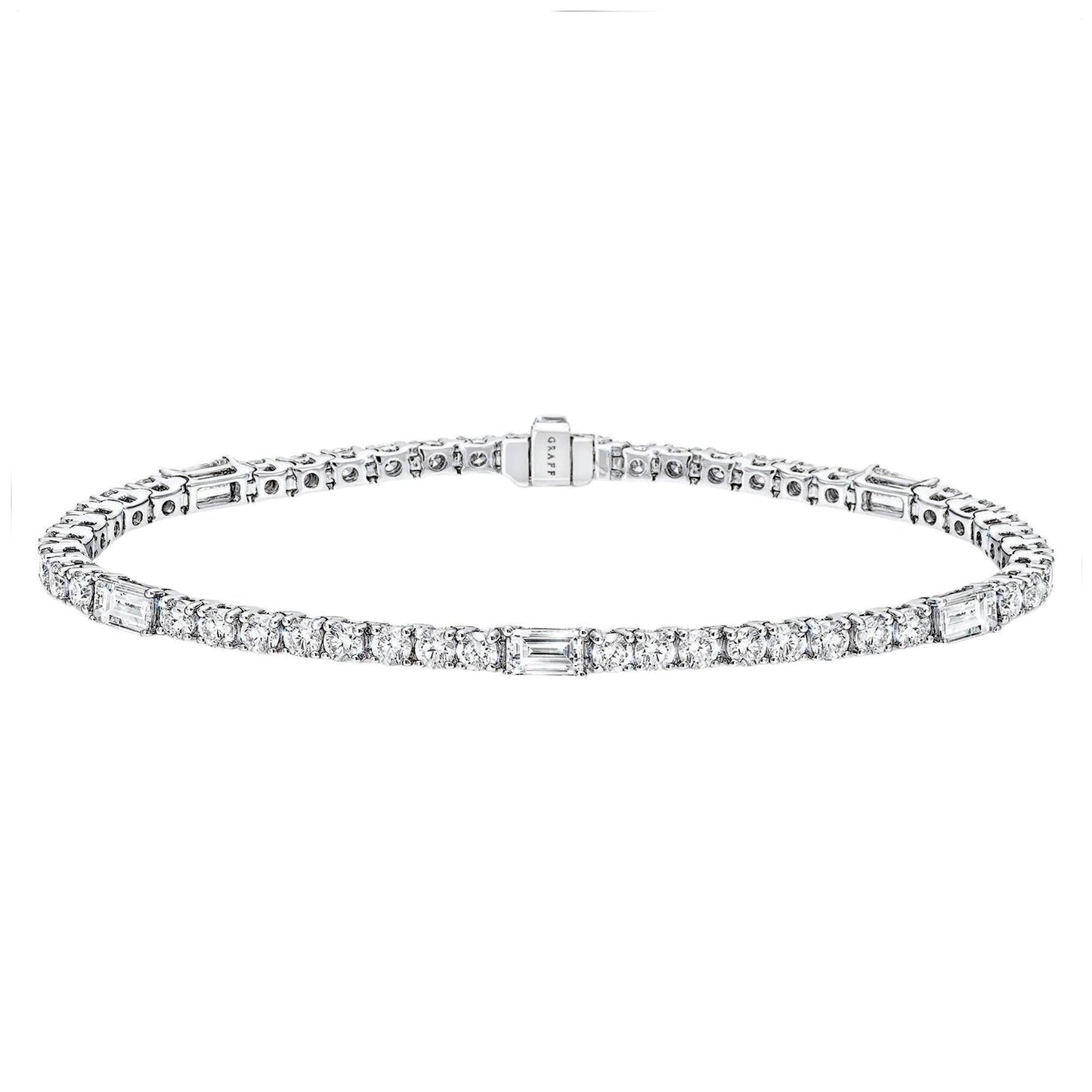 Graff - Round & Emerald - Cut Diamond Line Bracelet