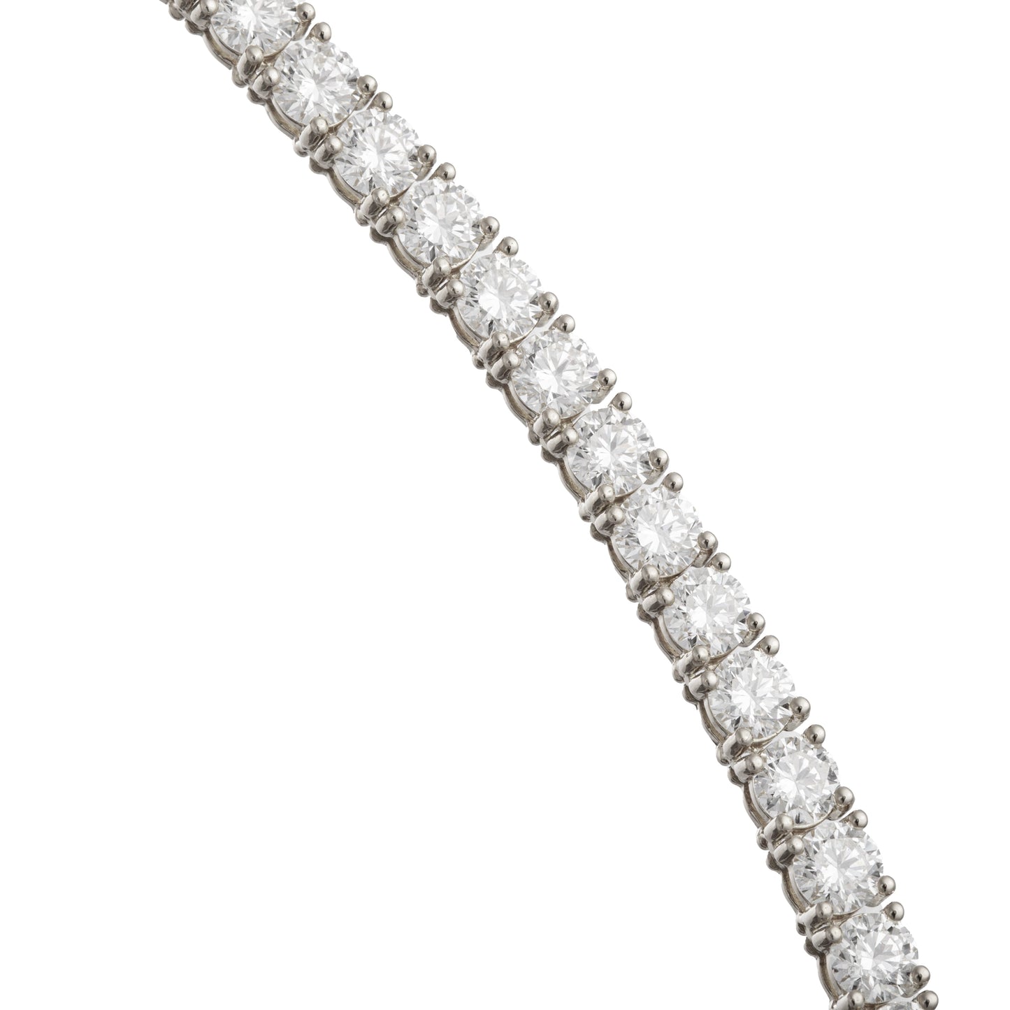 Greenleaf & Crosby - 18k White Gold Round Brilliant Diamond Line Necklace (17tcw)