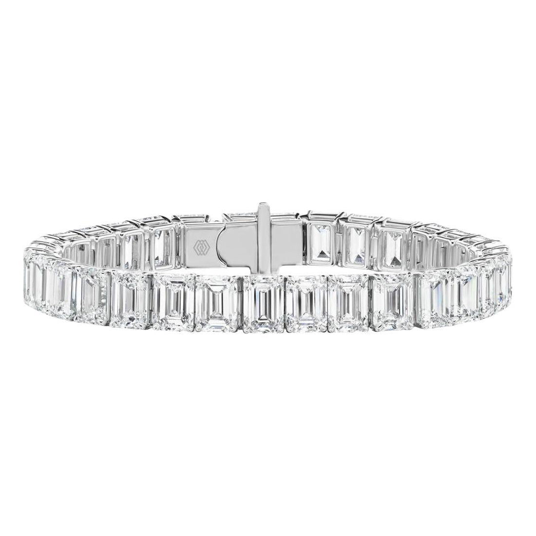 Greenleaf & Crosby - Emerald - Cut Diamond Line Bracelet (21.19ct)