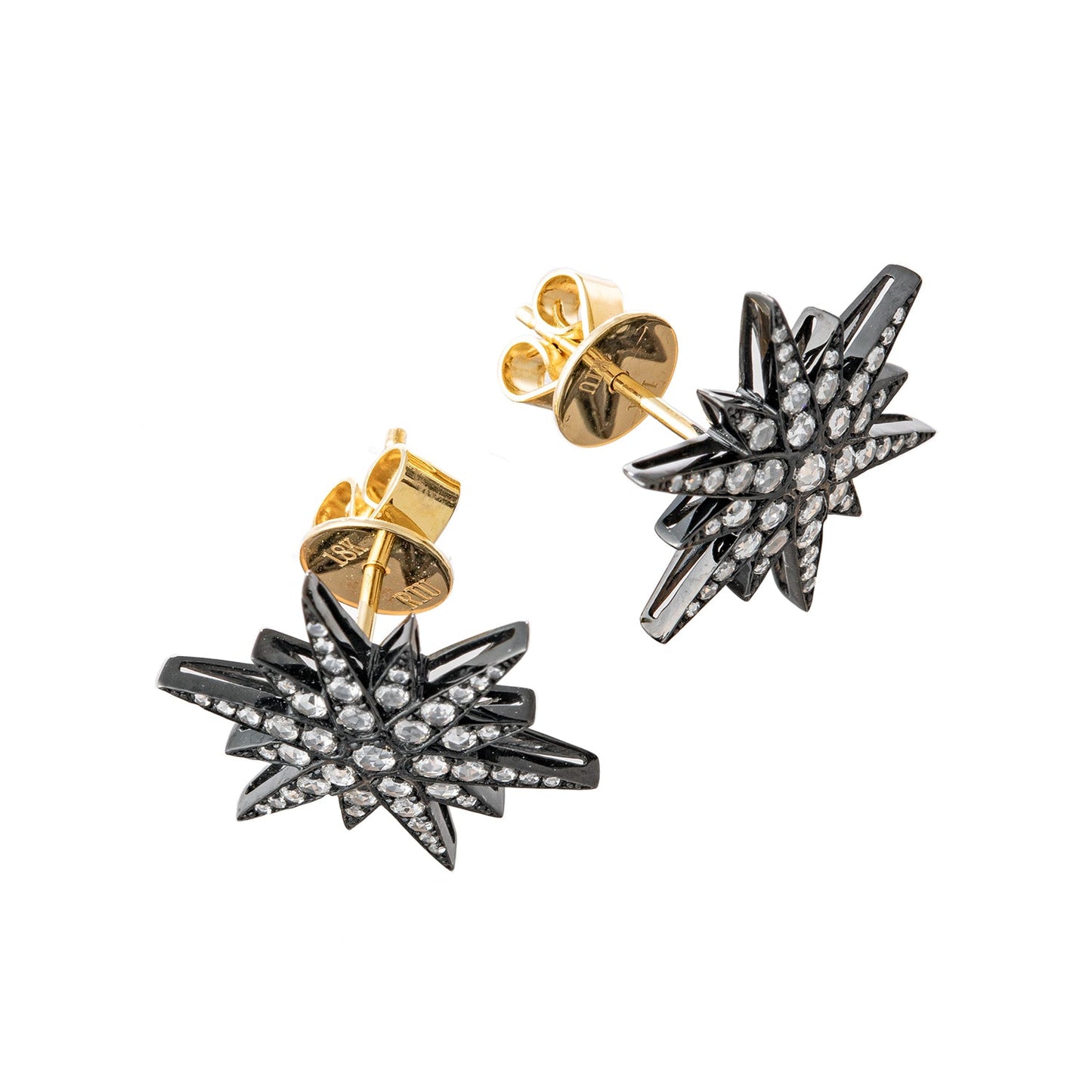 Greenleaf & Crosby - Rose - Cut Diamond Star Stud Earrings