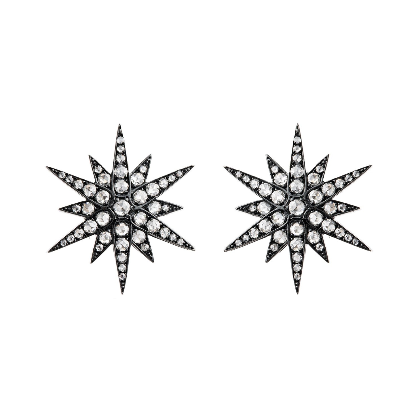 Greenleaf & Crosby - Rose - Cut Diamond Star Stud Earrings