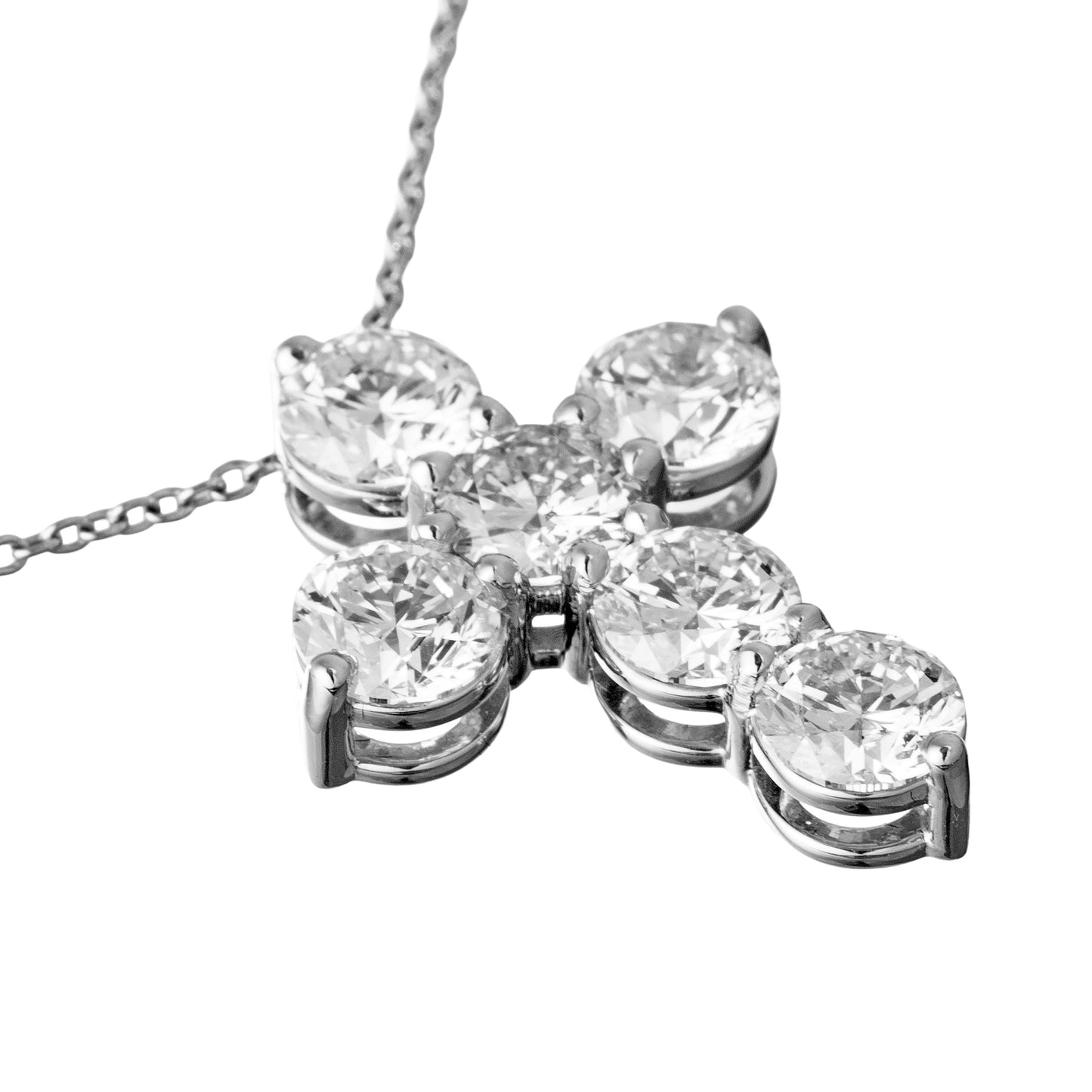 Greenleaf & Crosby - Round Brilliant Diamond Cross Pendant (3.59tcw)