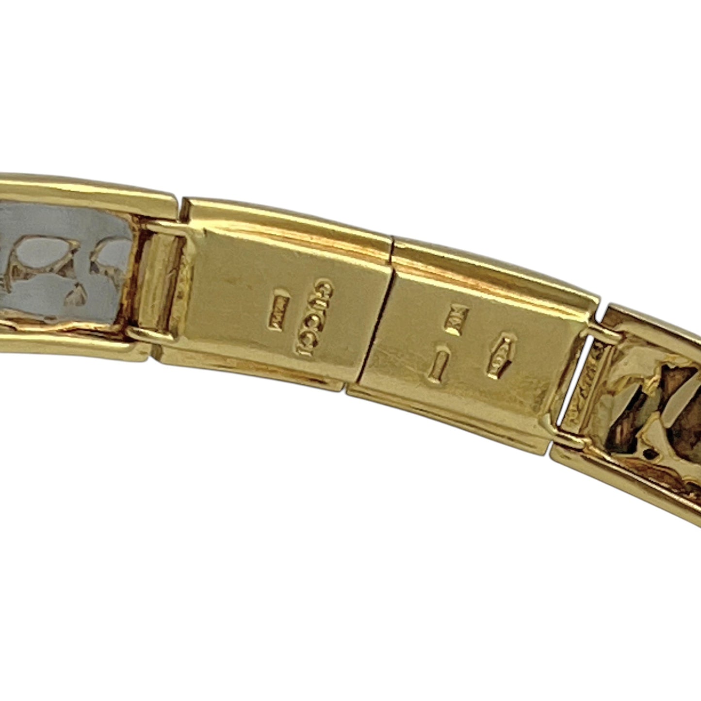 Gucci - 18k Yellow & White Gold Alligator Finish Collar Necklace