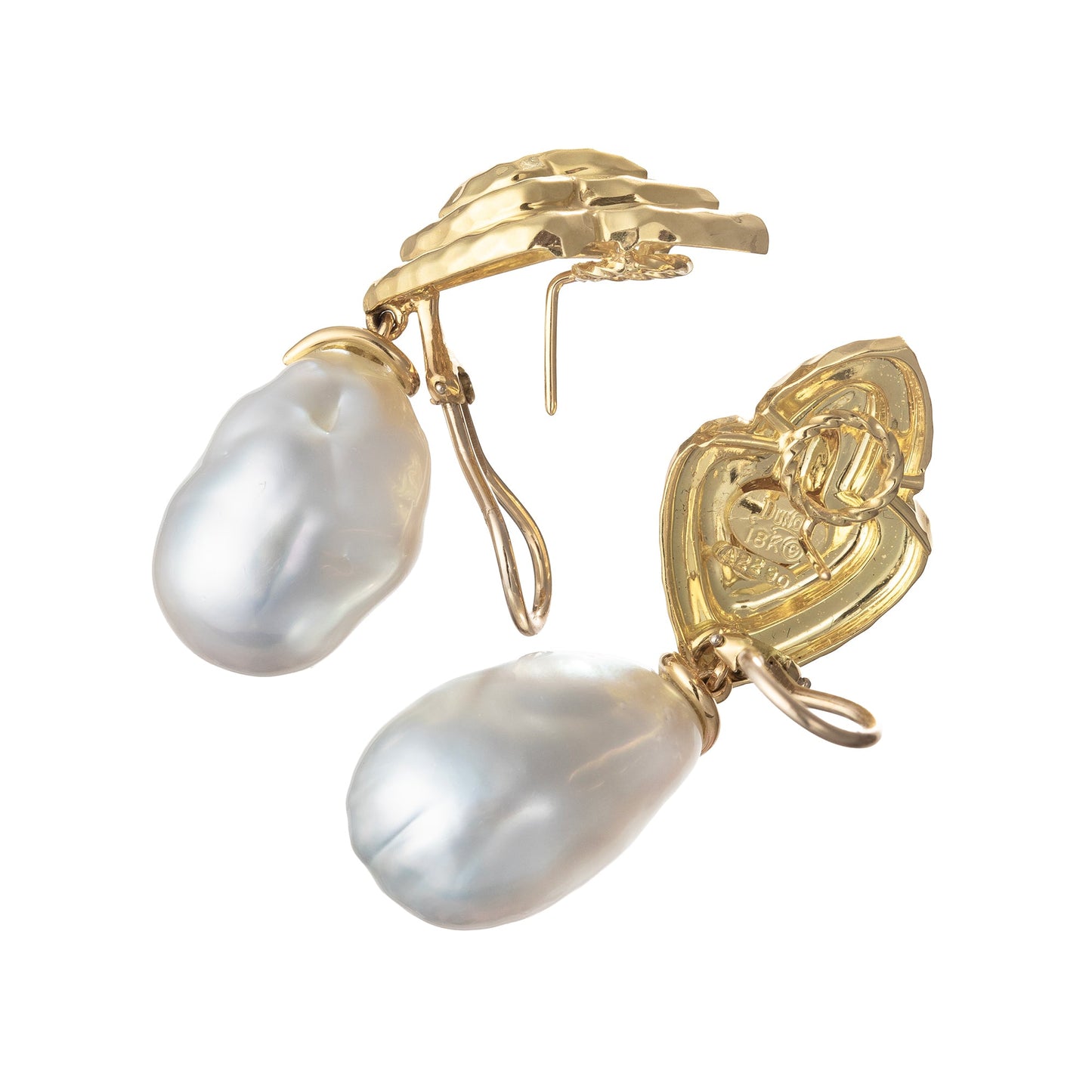 Henry Dunay - Baroque South Sea Pearl 18k Yellow Gold Drop Earrings