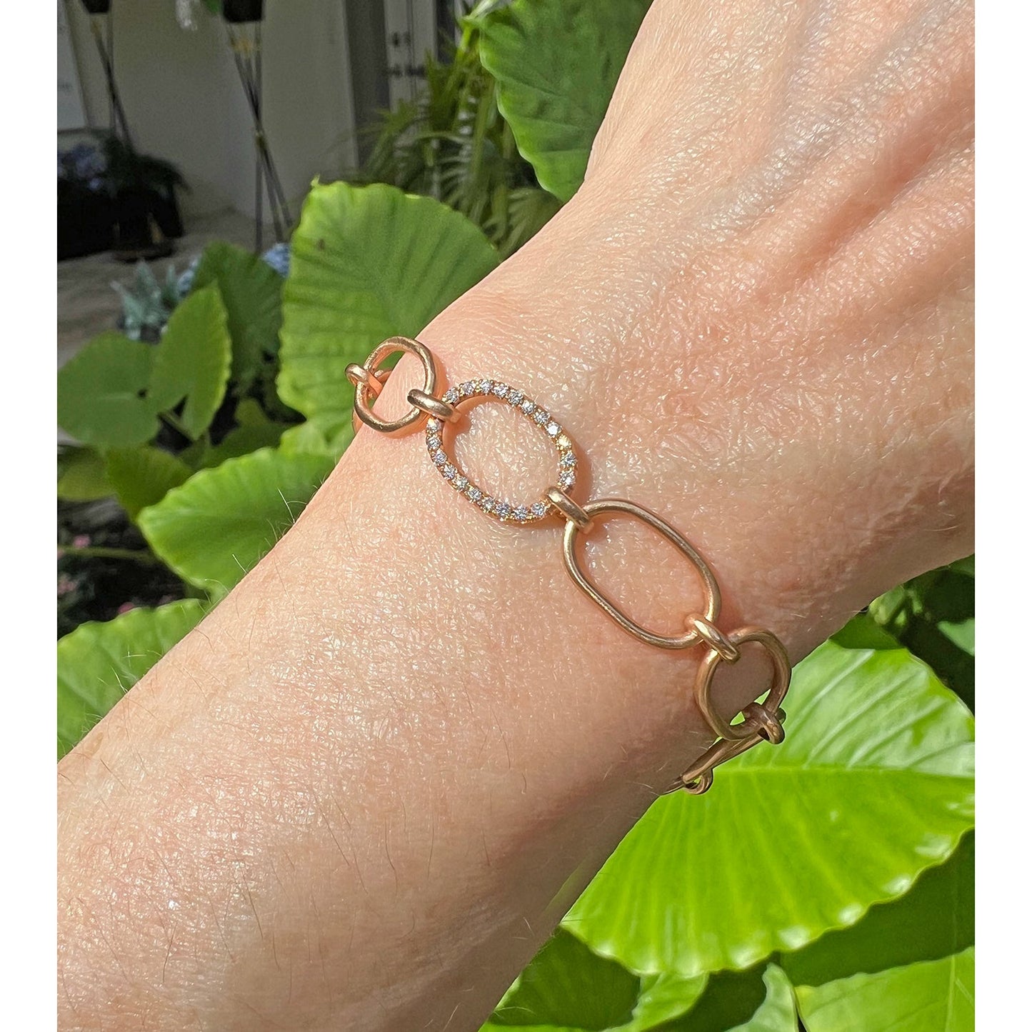 Irene Neuwirth - 18k Rose Gold Diamond Oval Link Bracelet