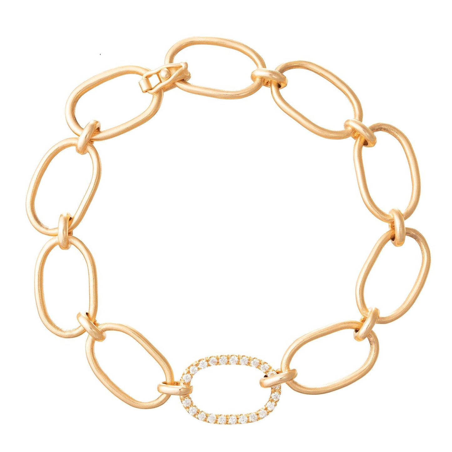 Irene Neuwirth - 18k Rose Gold Diamond Oval Link Bracelet
