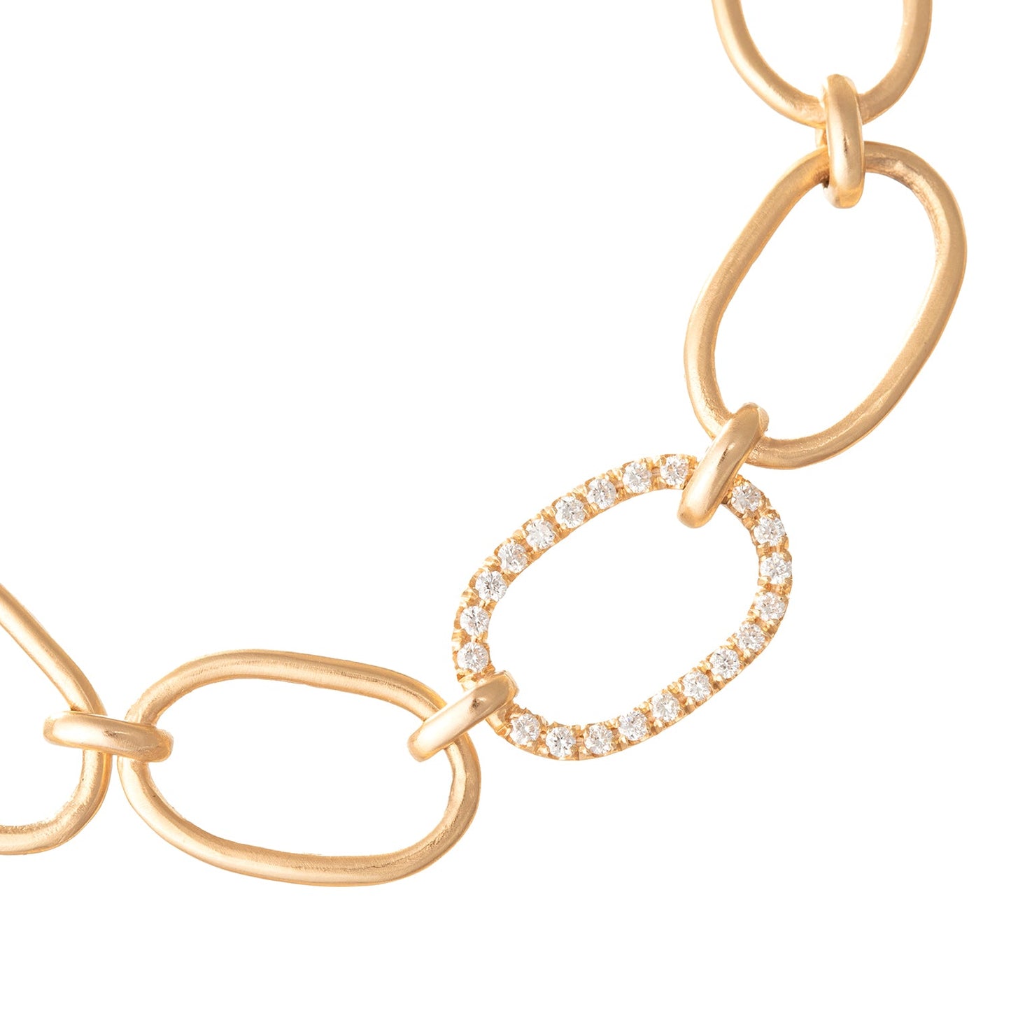 Irene Neuwirth - 18k Rose Gold Diamond Oval Link Bracelet
